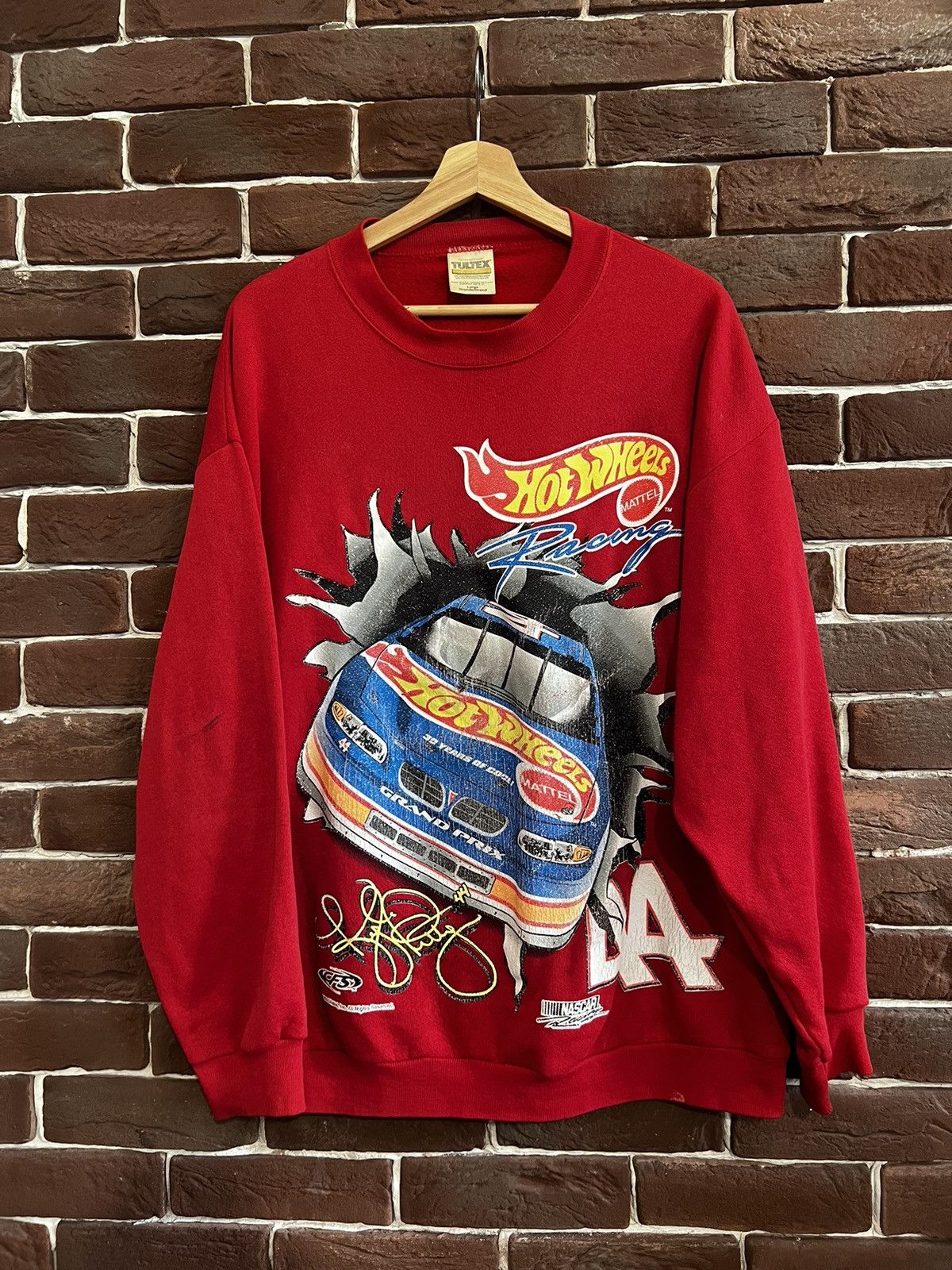 NASCAR 90s Vintage Hot Wheels Racing Nascar Sweatshirt Flame Red L Size US L / EU 52-54 / 3 - 1 Thumbnail