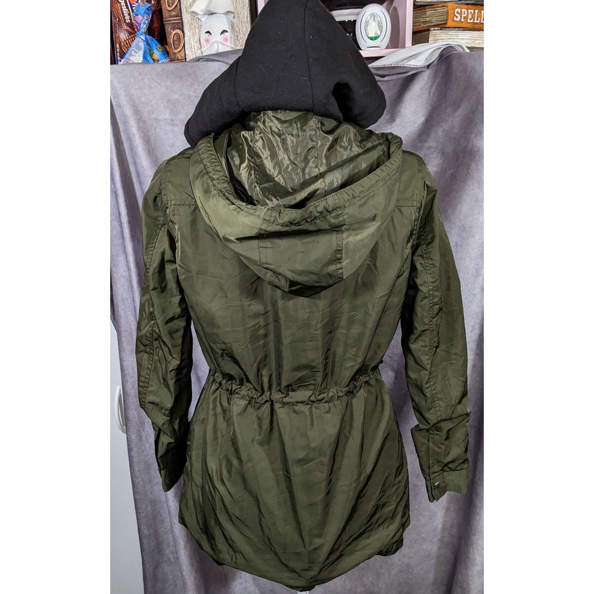Other Green And Black Zip Up Hooded Jacket by Cali 1850 Size S / US 4 / IT 40 - 14 Thumbnail