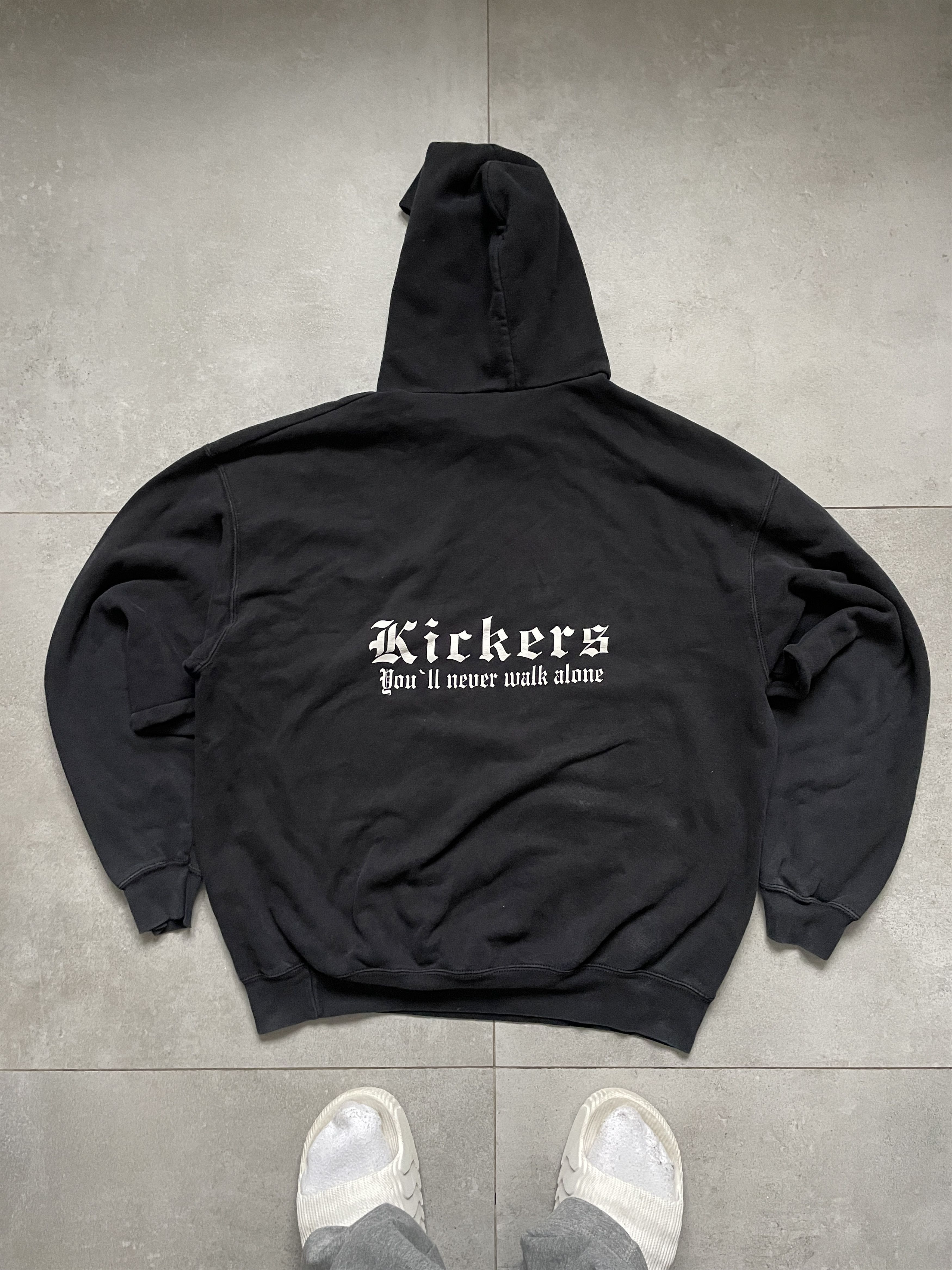 Vintage VINTAGE KICKERS BLOKE NEVER WALK ALONE BOXY HOODIE Size US XL / EU 56 / 4 - 1 Thumbnail