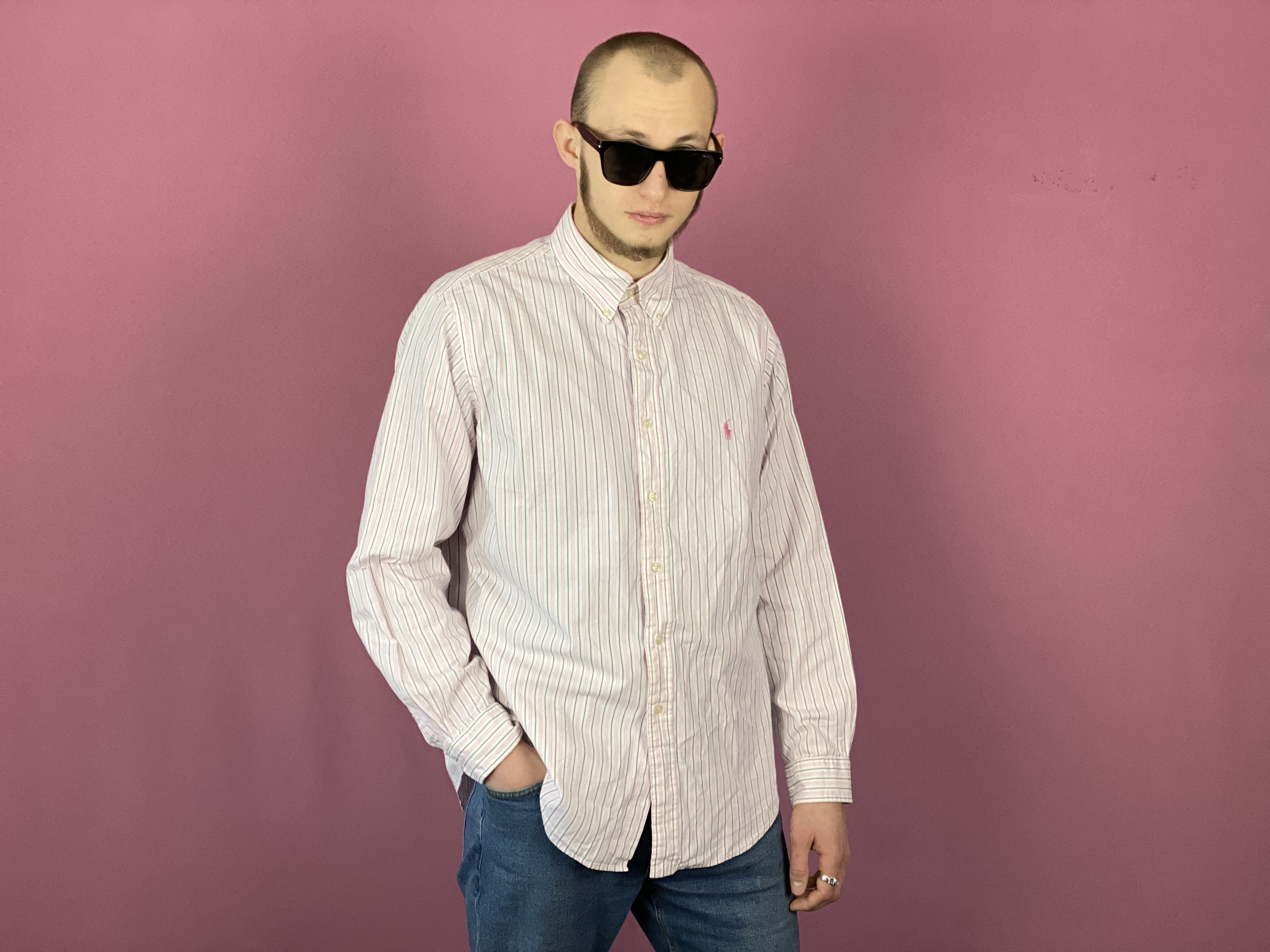 Polo Ralph Lauren × Vintage Polo Ralph Lauren Vintage Men's Striped Shirt - L Size US L / EU 52-54 / 3 - 4 Thumbnail