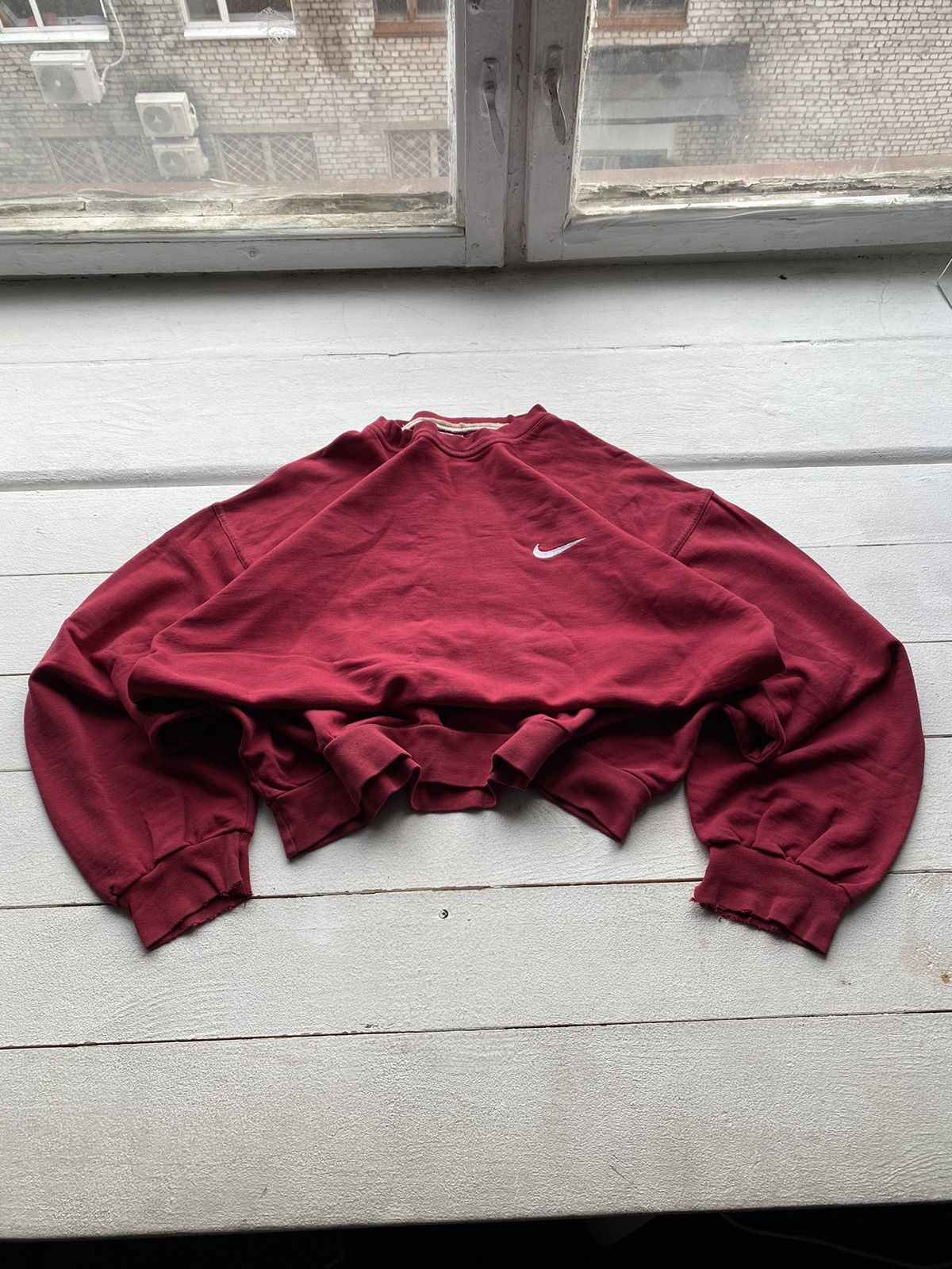 Nike × Vintage 🔥90s Nike Big Logo Swoosh Red Oversized Sweatshirt y2k rare Size US XL / EU 56 / 4 - 19 Thumbnail
