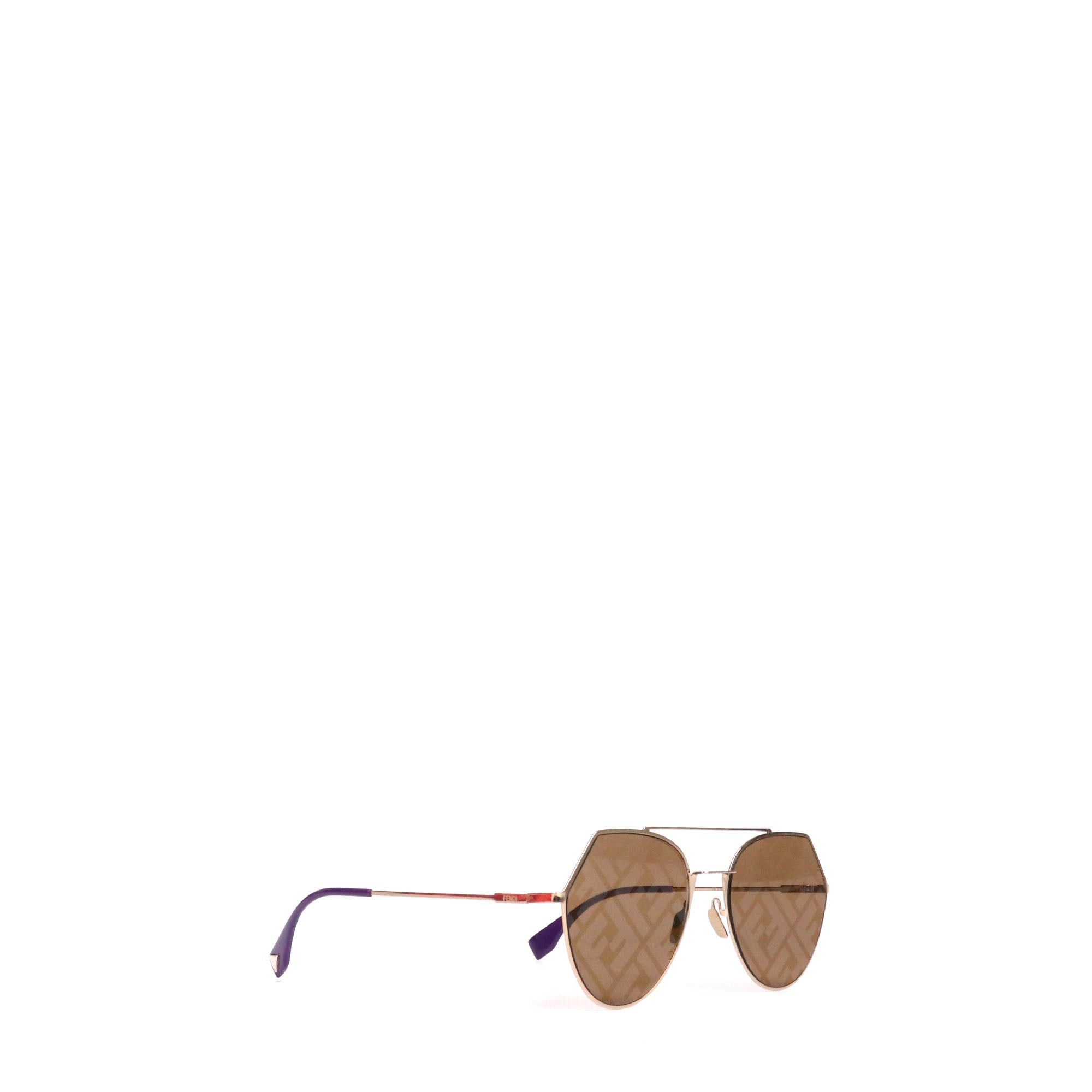 Fendi FENDI - Fendi Aviator sunglasses in gold metal Size ONE SIZE - 1 Thumbnail