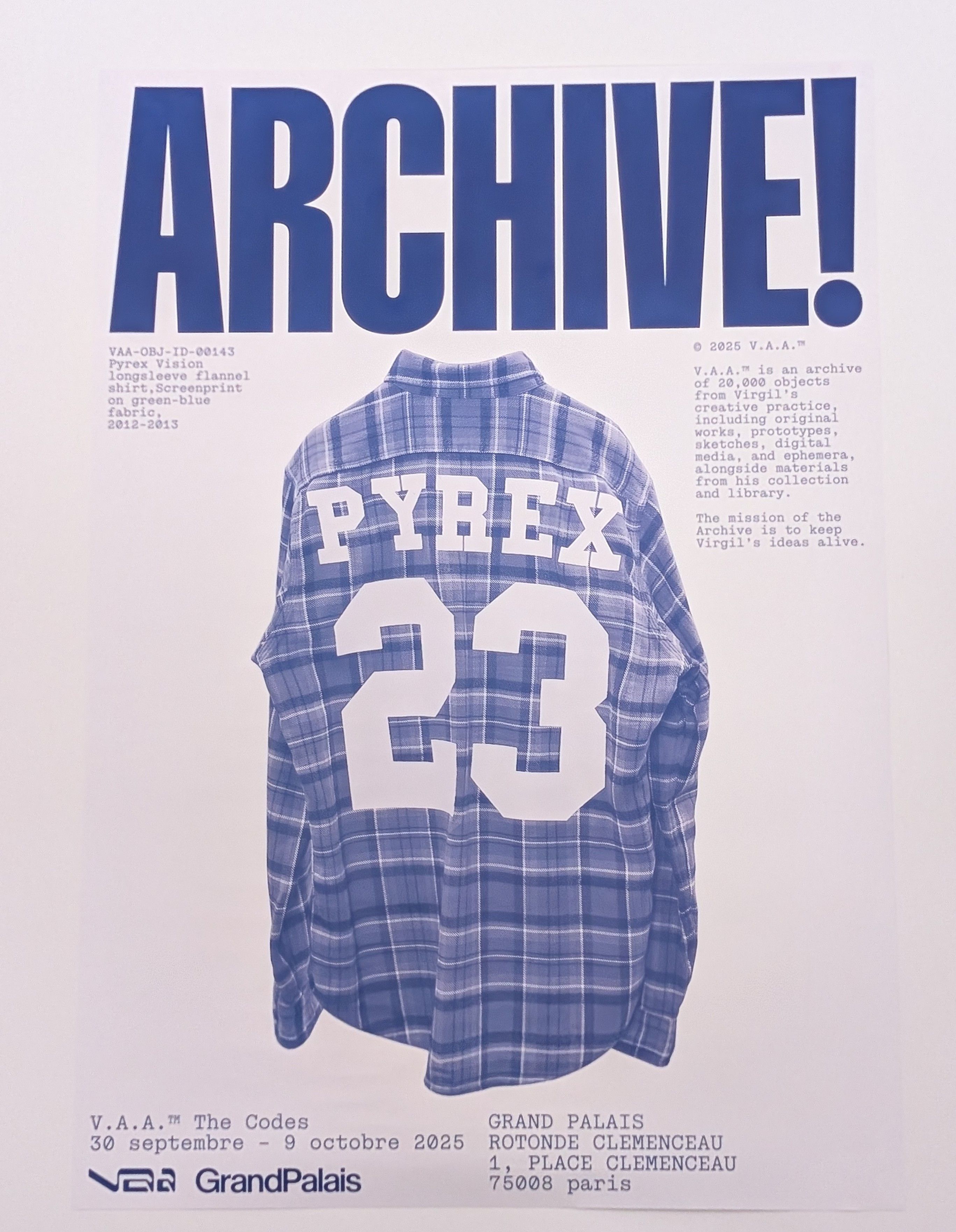 限定 Virgil Abloh Archive 巨大ポスター PYREX Virgil Abloh Poster PYREX vaa colette NIKE OFF WHITE