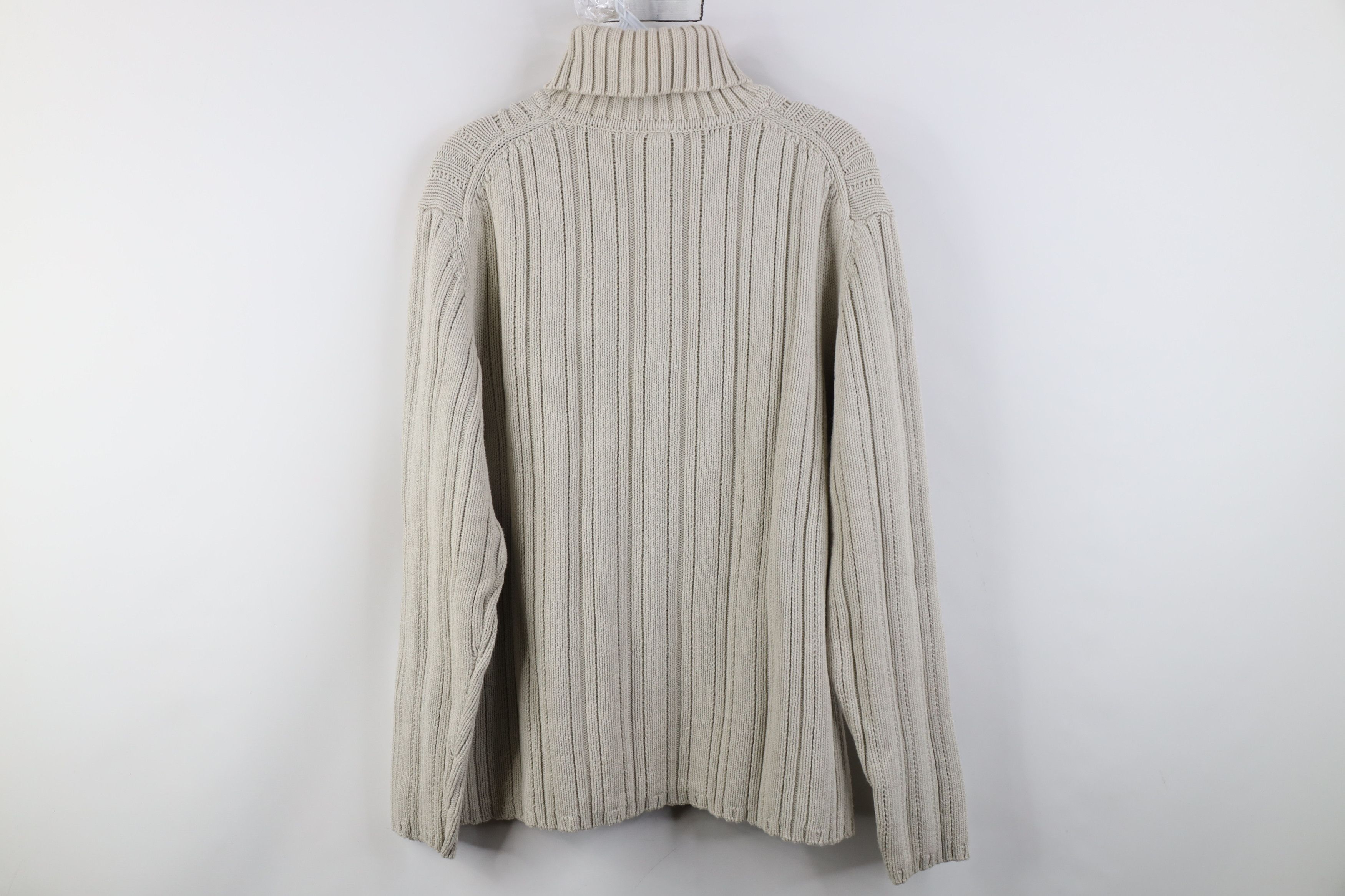 Gap Vintage Y2K Gap Chunky Ribbed Knit Turtleneck Sweater Gray Size US M / EU 48-50 / 2 - 10 Thumbnail