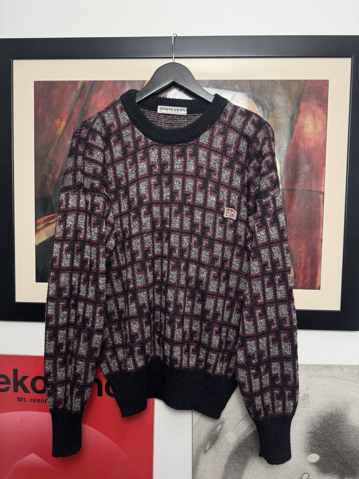 Burberry Vintage 90s Burberry Sweater Knit London Casual Rare Hype Size US L / EU 52-54 / 3 - 1 Thumbnail