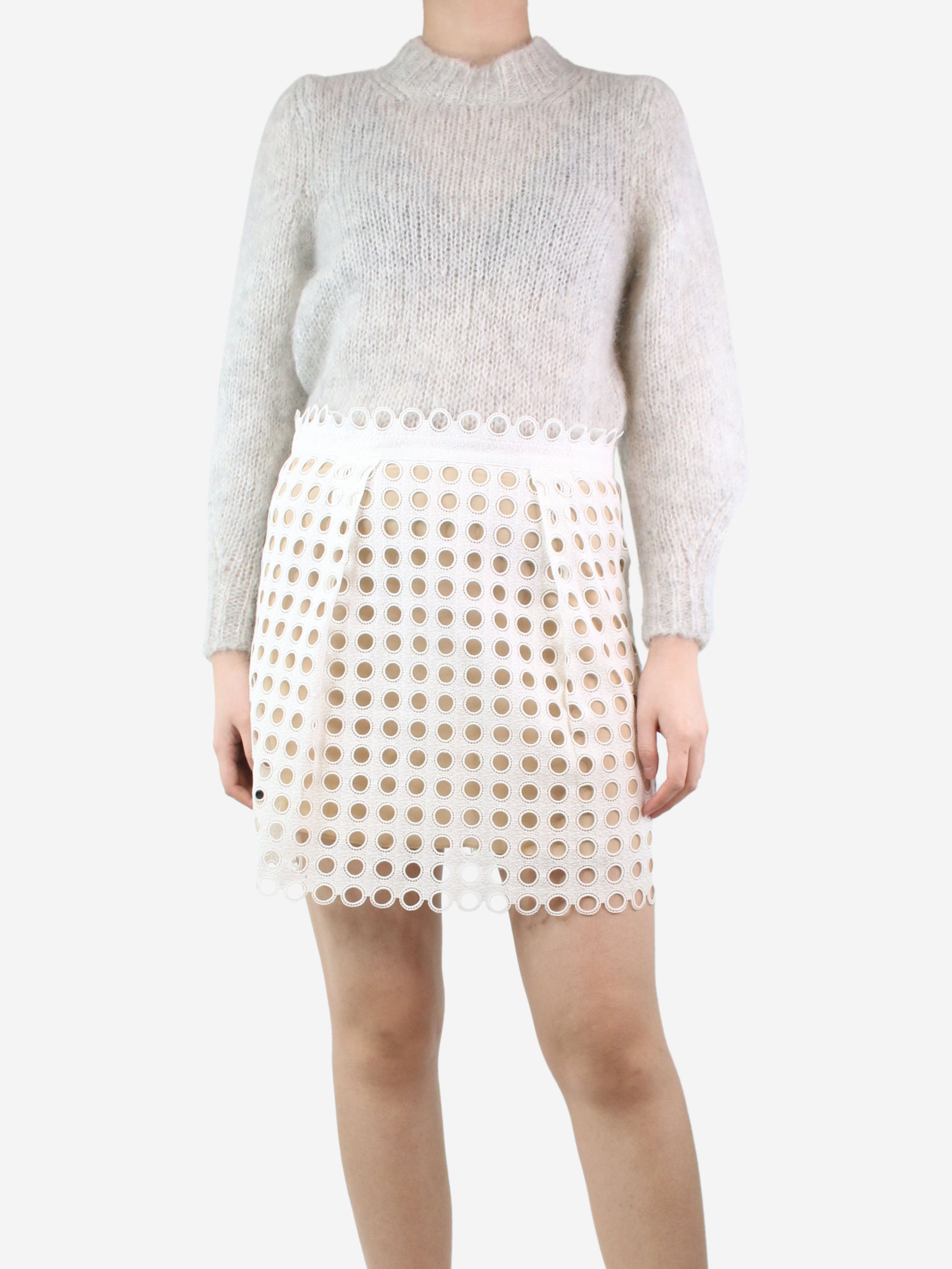 image of Isabel Marant Light Grey Mohair-Blend Jumper - Size Uk 8, Women's