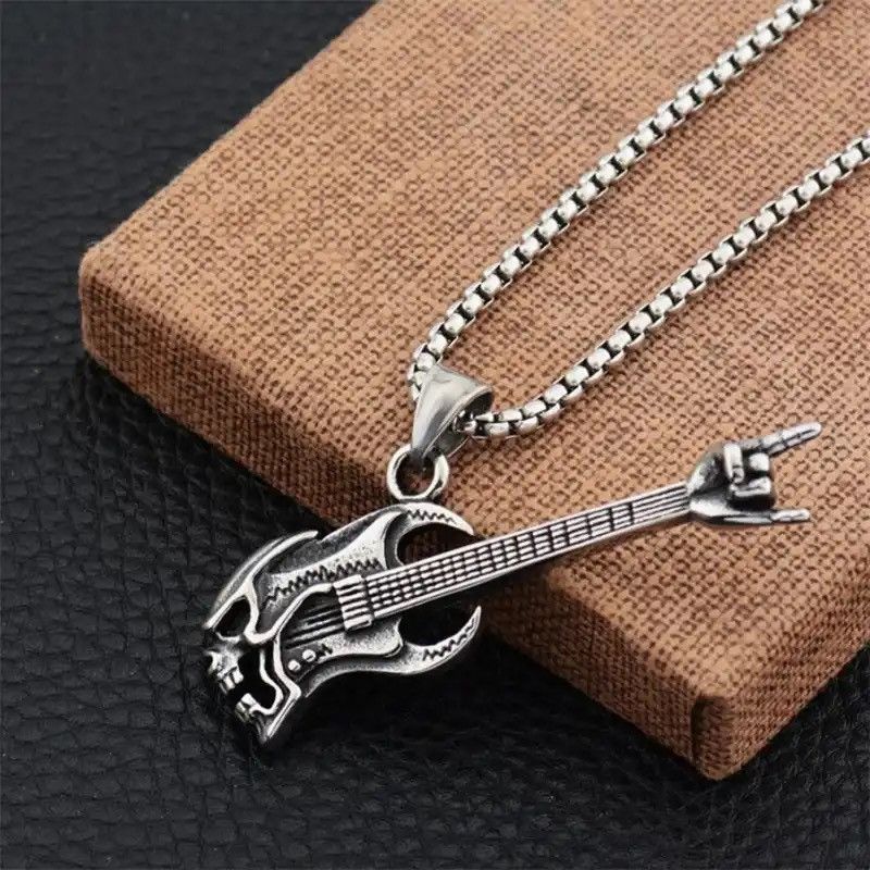Other Skeleton Bass Guitar Gesture Necklace Size ONE SIZE - 4 Thumbnail