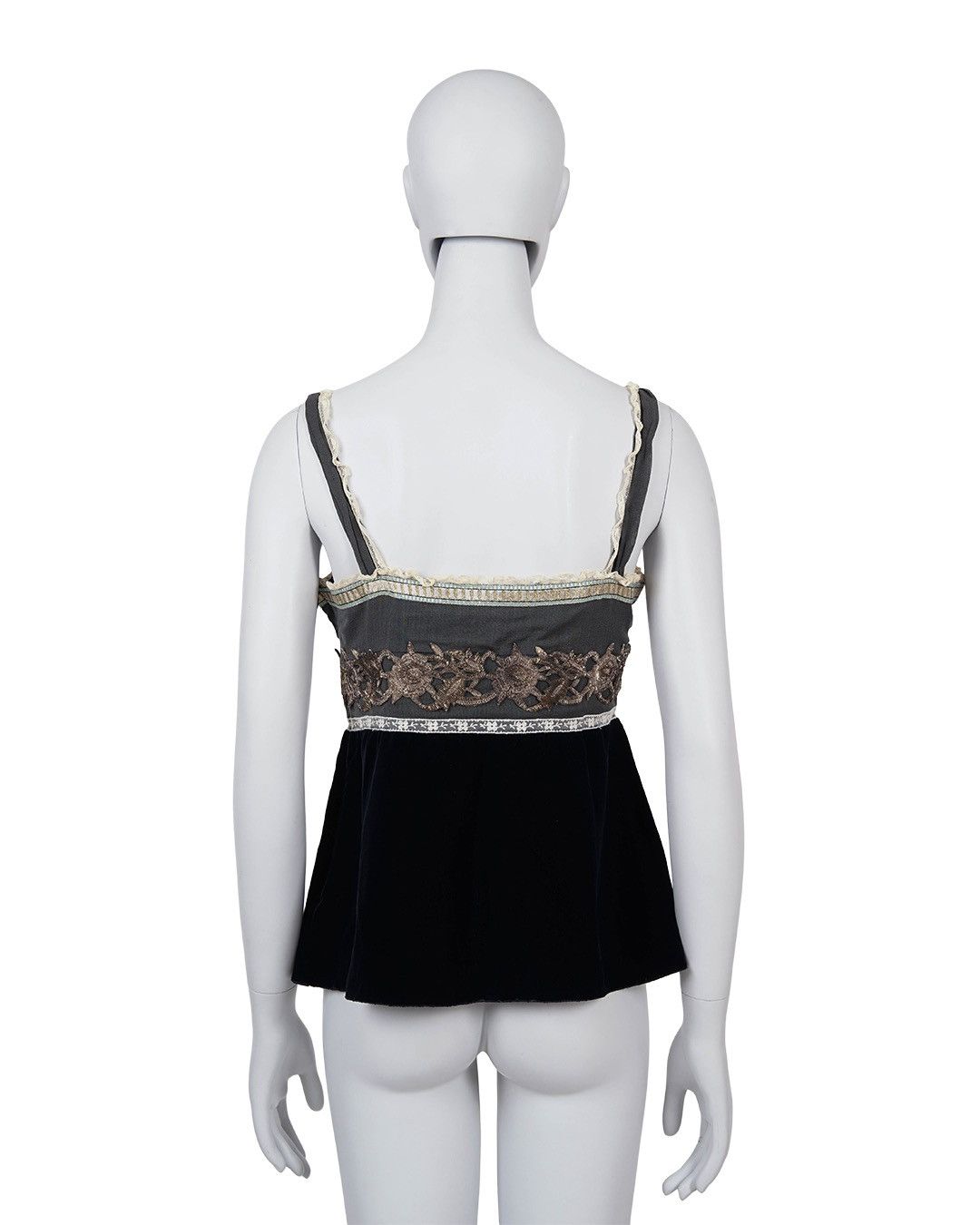 Miu Miu Miu Miu F/W2004 Lace/Velvet Tank Top Size S / US 4 / IT 40 - 4 Thumbnail