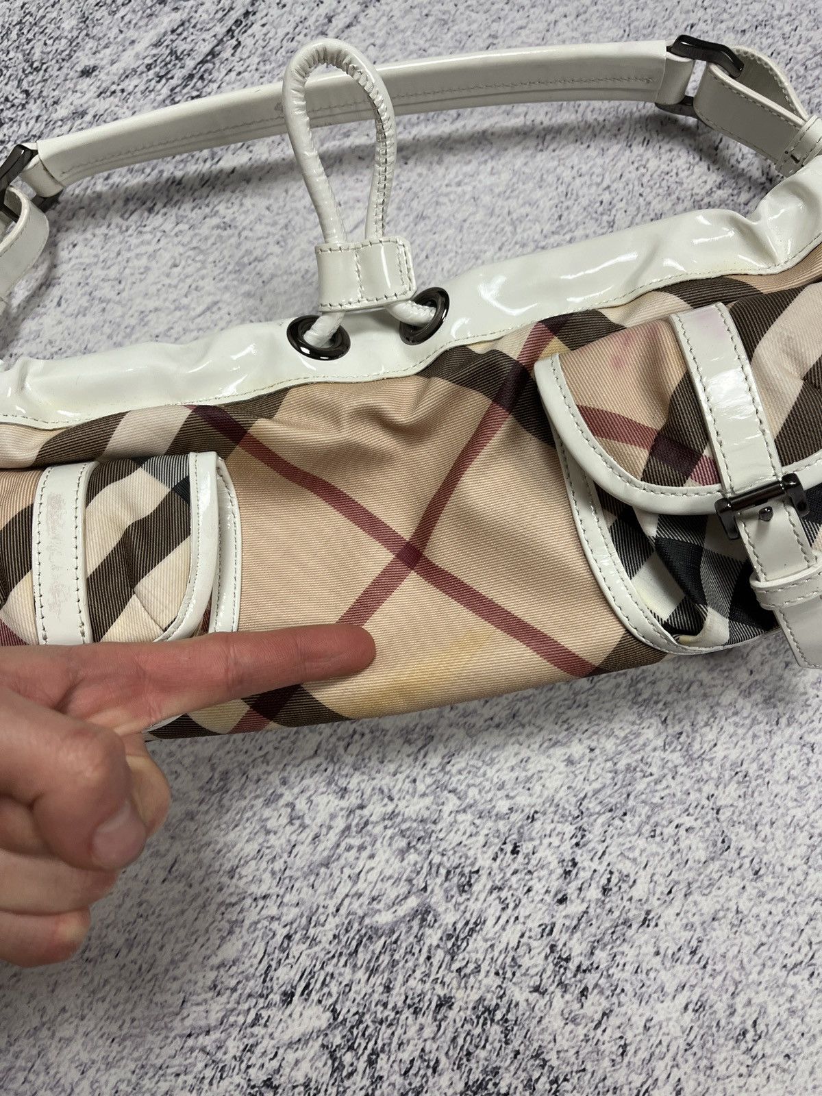 Burberry Burberry Nova Check Canvas Leather Shoulder Hand Bag Rare Size ONE SIZE - 9 Thumbnail