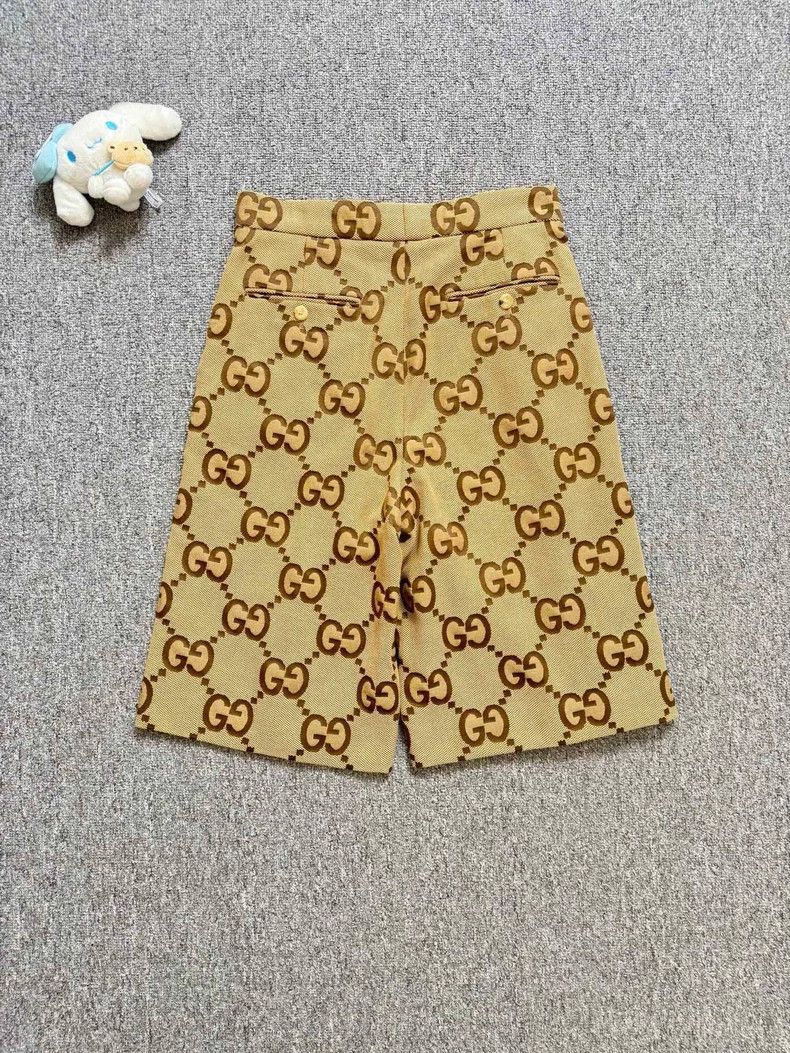 Gucci Gucci Brown GG full-printed logo denim five-point shorts Size US 28 / EU 44 - 2 Thumbnail