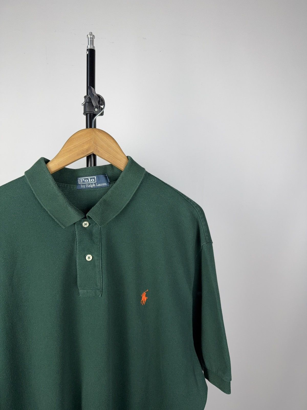Polo Ralph Lauren × Vintage Polo Ralph Lauren XXL Green Polo Shirt Orange Logo USA Fit Size US XXL / EU 58 / 5 - 2 Thumbnail