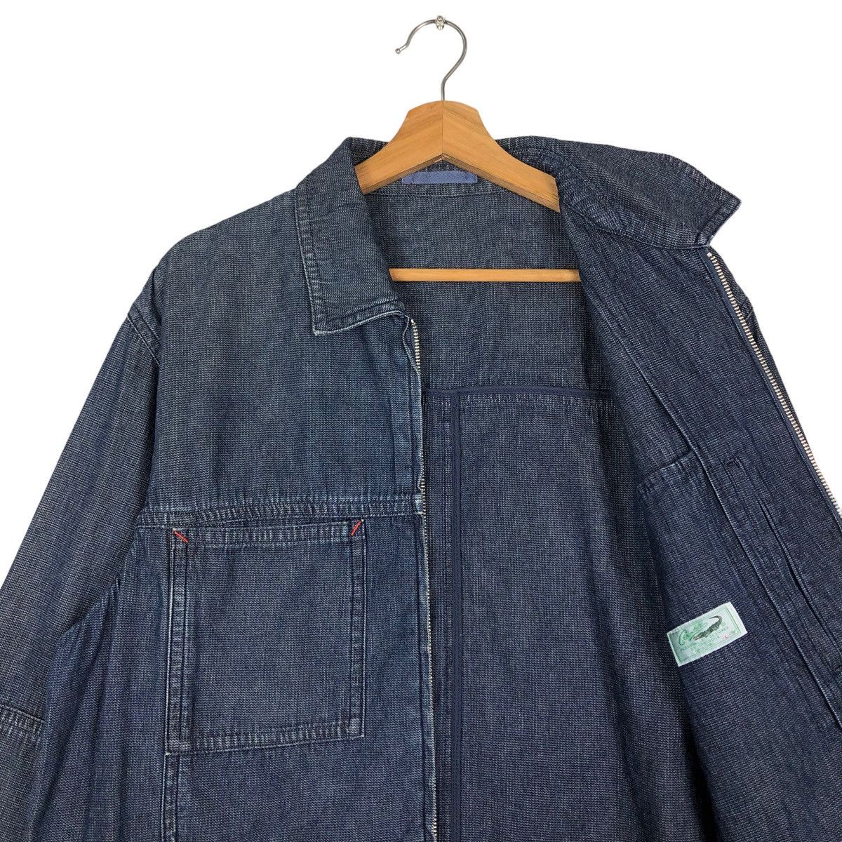 Japanese Brand 🔥Vintage Denim Chore Jacket Zipper Crocodile Japan Made Size US L / EU 52-54 / 3 - 12 Thumbnail
