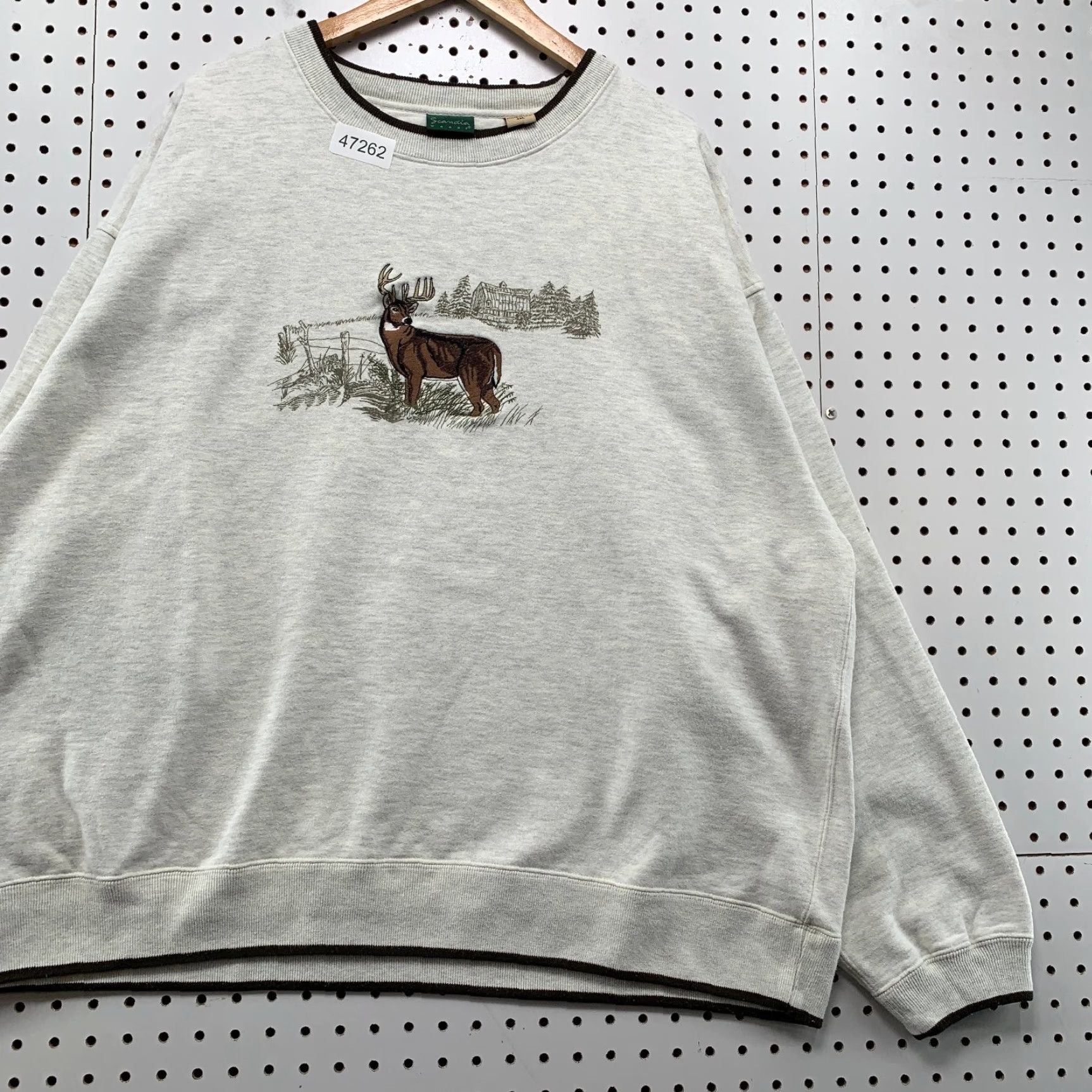 Vintage VINTAGE Scandia Woods Deer Sweatshirt Mens 3XL Gray Embroidered Fleece Outdoor Size US XXL / EU 58 / 5 - 5 Thumbnail
