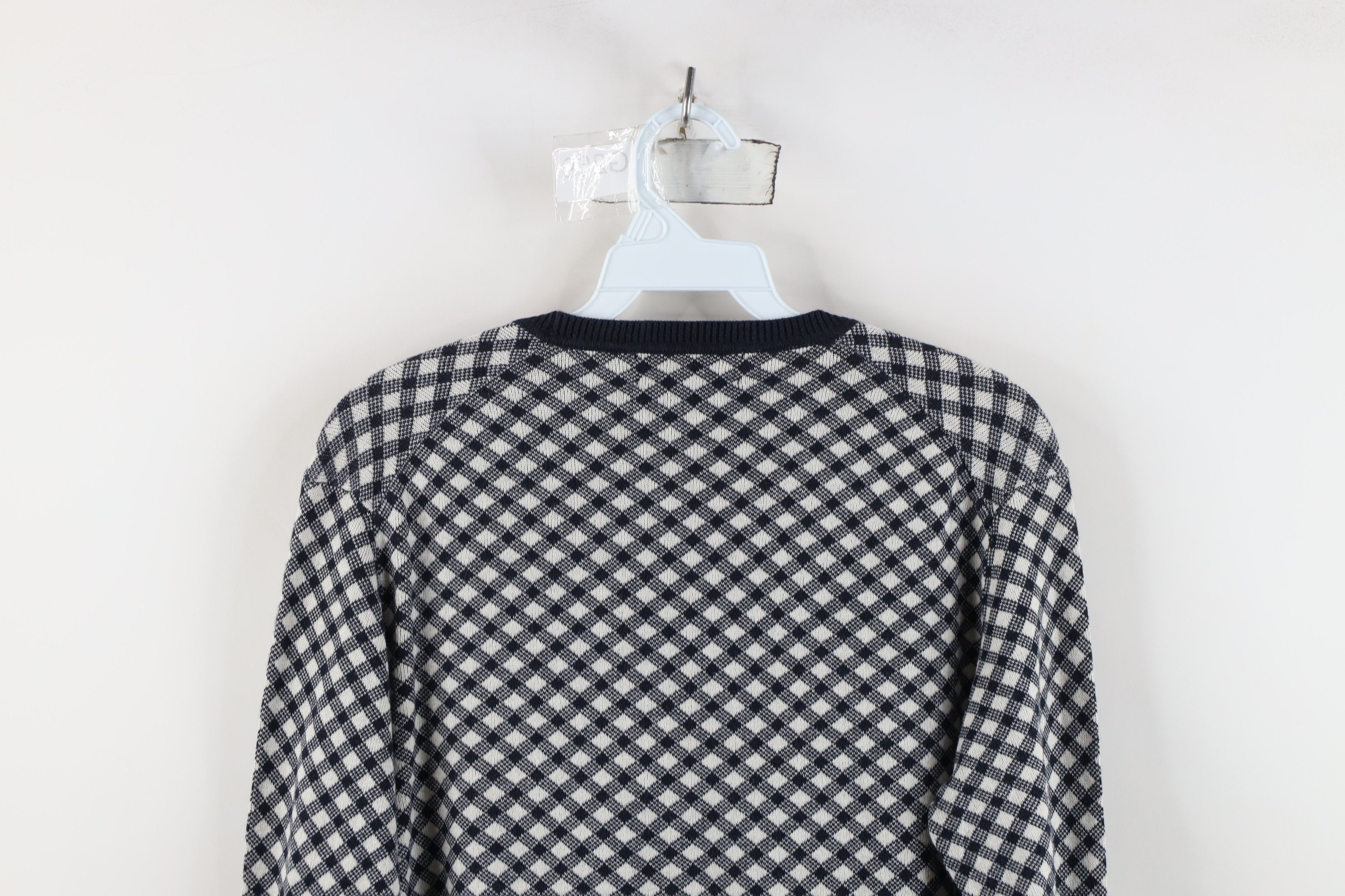 Brooks Brothers Vintage 90s Brooks Brothers Diamond Knit Cardigan Sweater Size M / US 6-8 / IT 42-44 - 9 Thumbnail