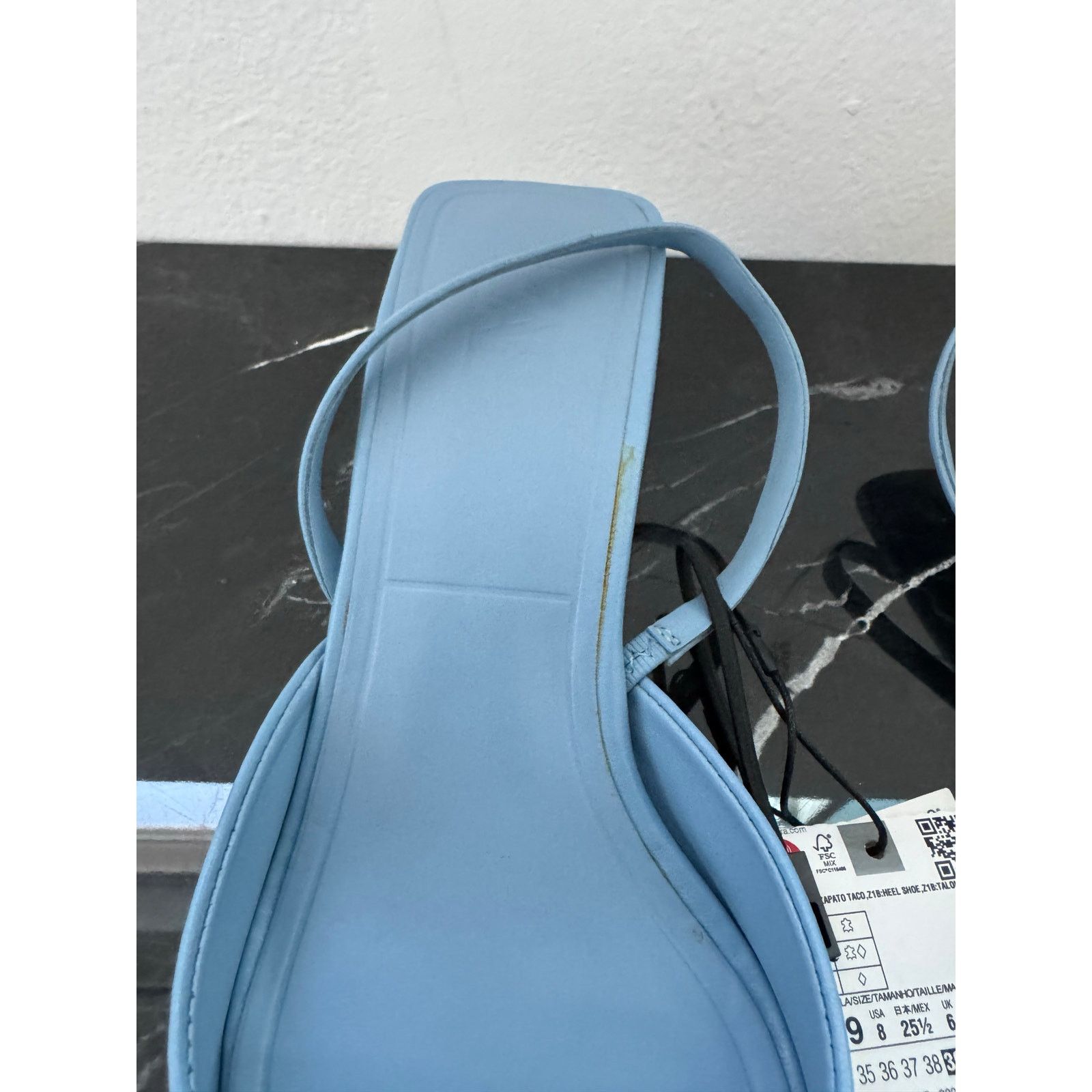 Zara ZARA Powder Blue Pointed Toe Slingback Mule Kitten Heels Size US 9 / IT 39 - 5 Thumbnail