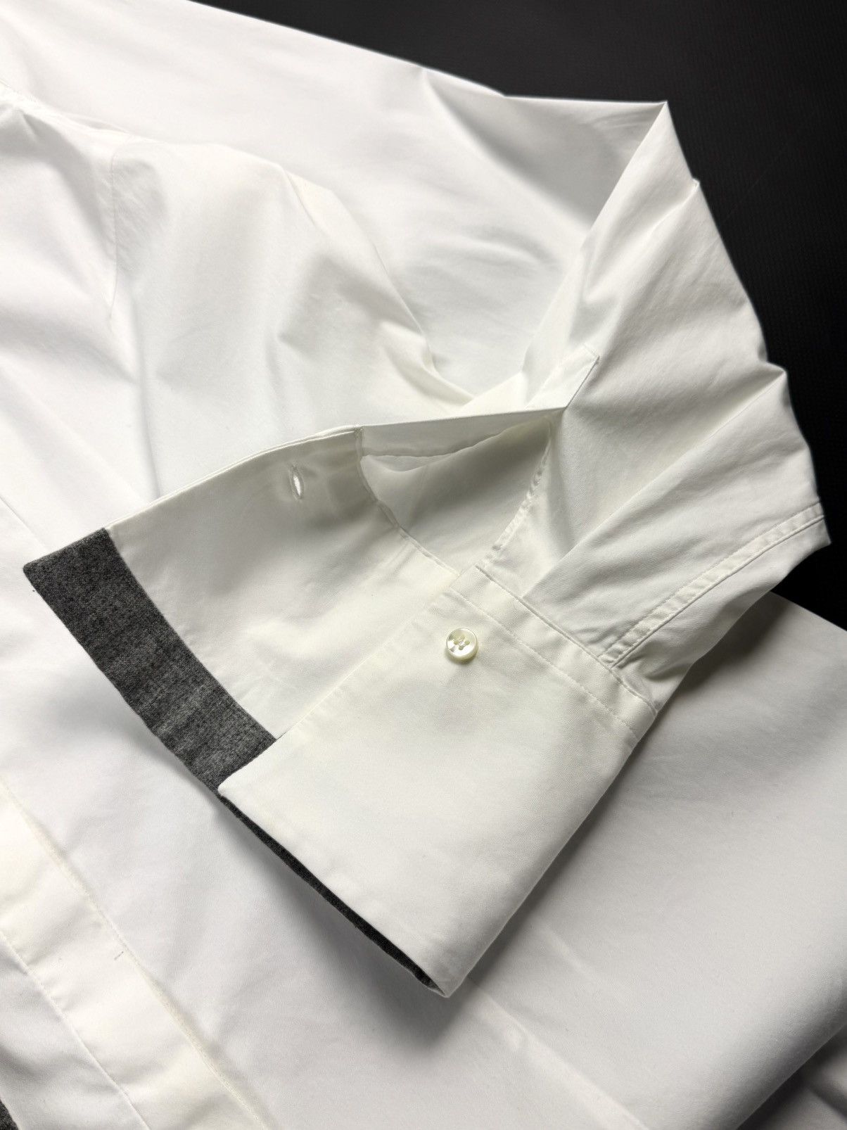 Brunello Cucinelli Brunello Cucinelli Womens White Cotton Blend Shirt Silk Trim Size XL / US 12-14 / IT 48-50 - 15 Thumbnail