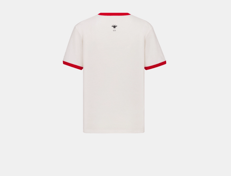 Dior o1w1db11225 453T40 T-Shirt in White/Red Size S / US 4 / IT 40 - 2 Thumbnail