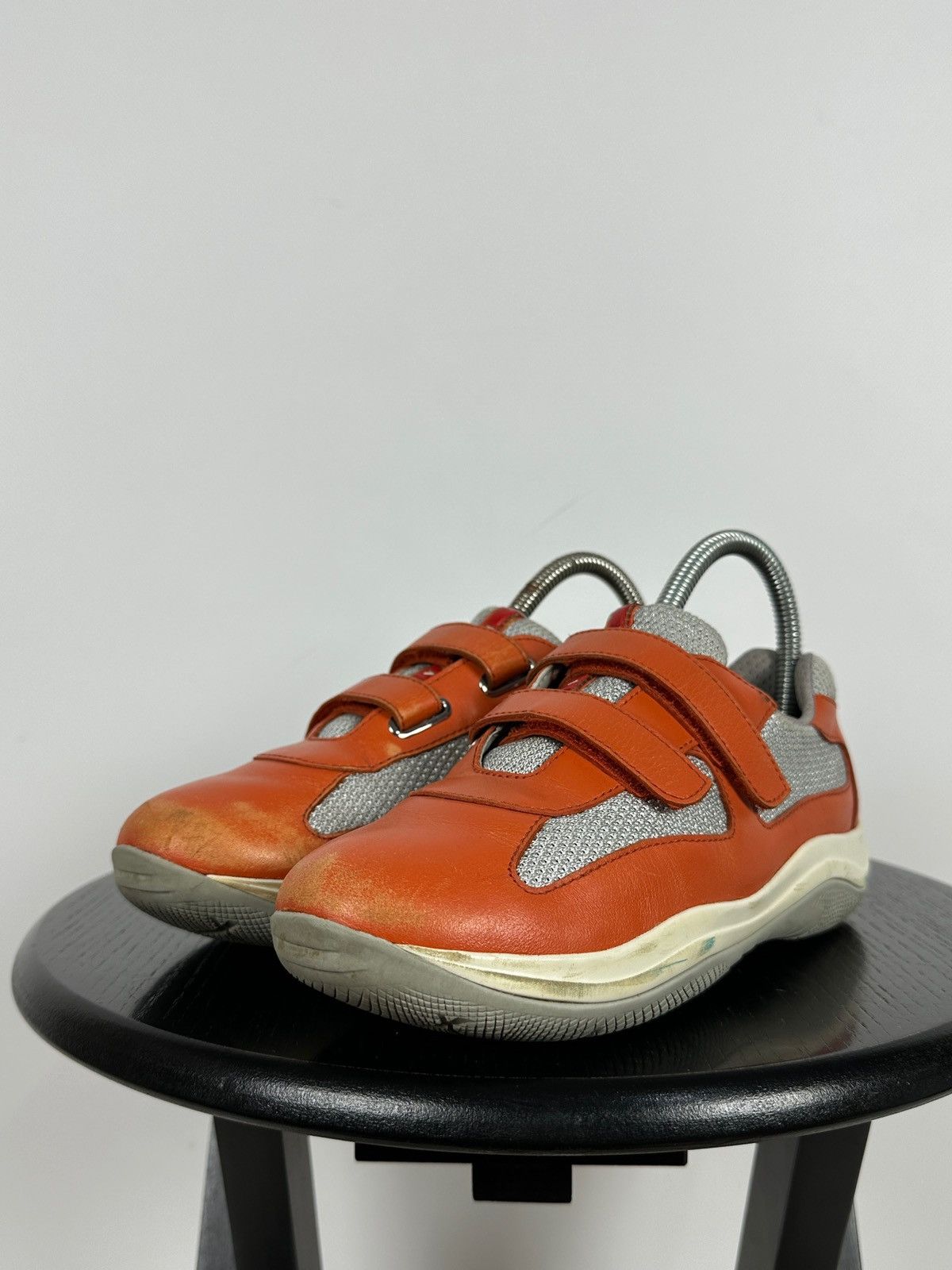 Prada Vintage Prada America’s Cup Orange Leather Sneakers Size US 5 / IT 35 - 11 Thumbnail
