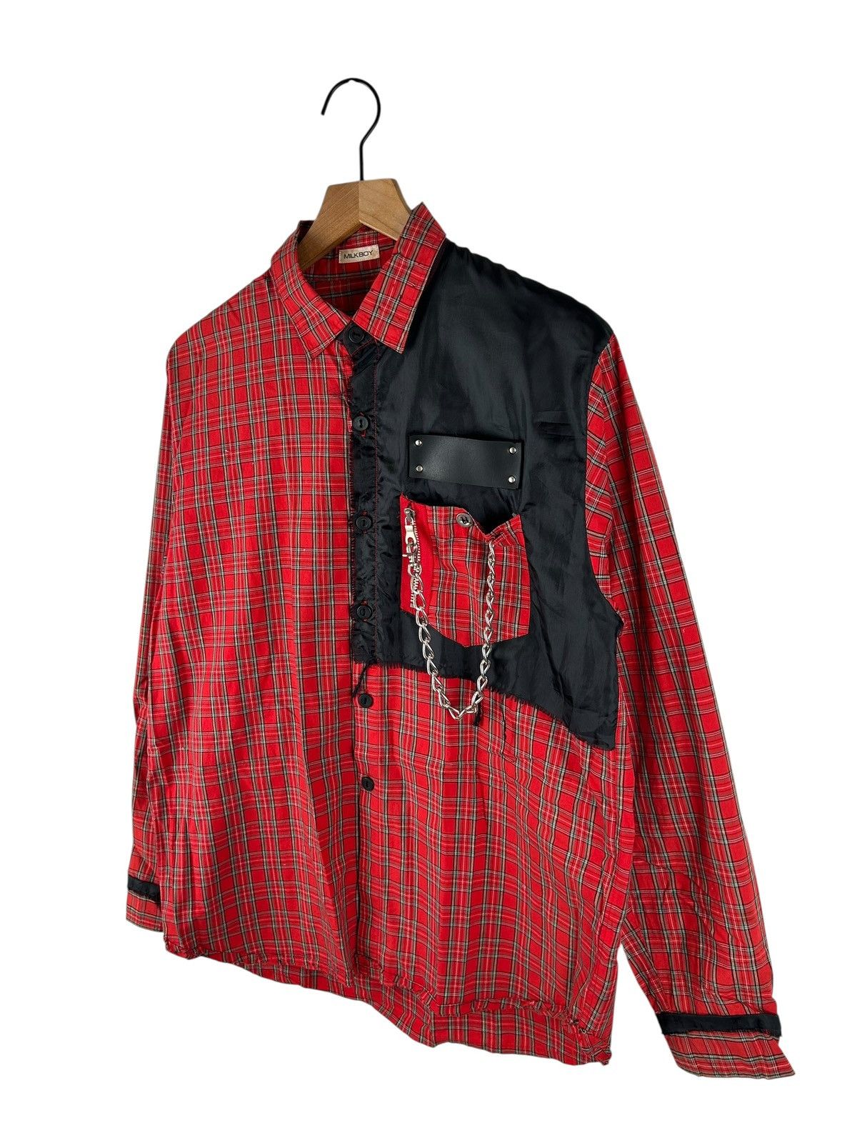 Japanese Brand Milk Boy Chain Plaid Shirt Size US M / EU 48-50 / 2 - 2 Thumbnail