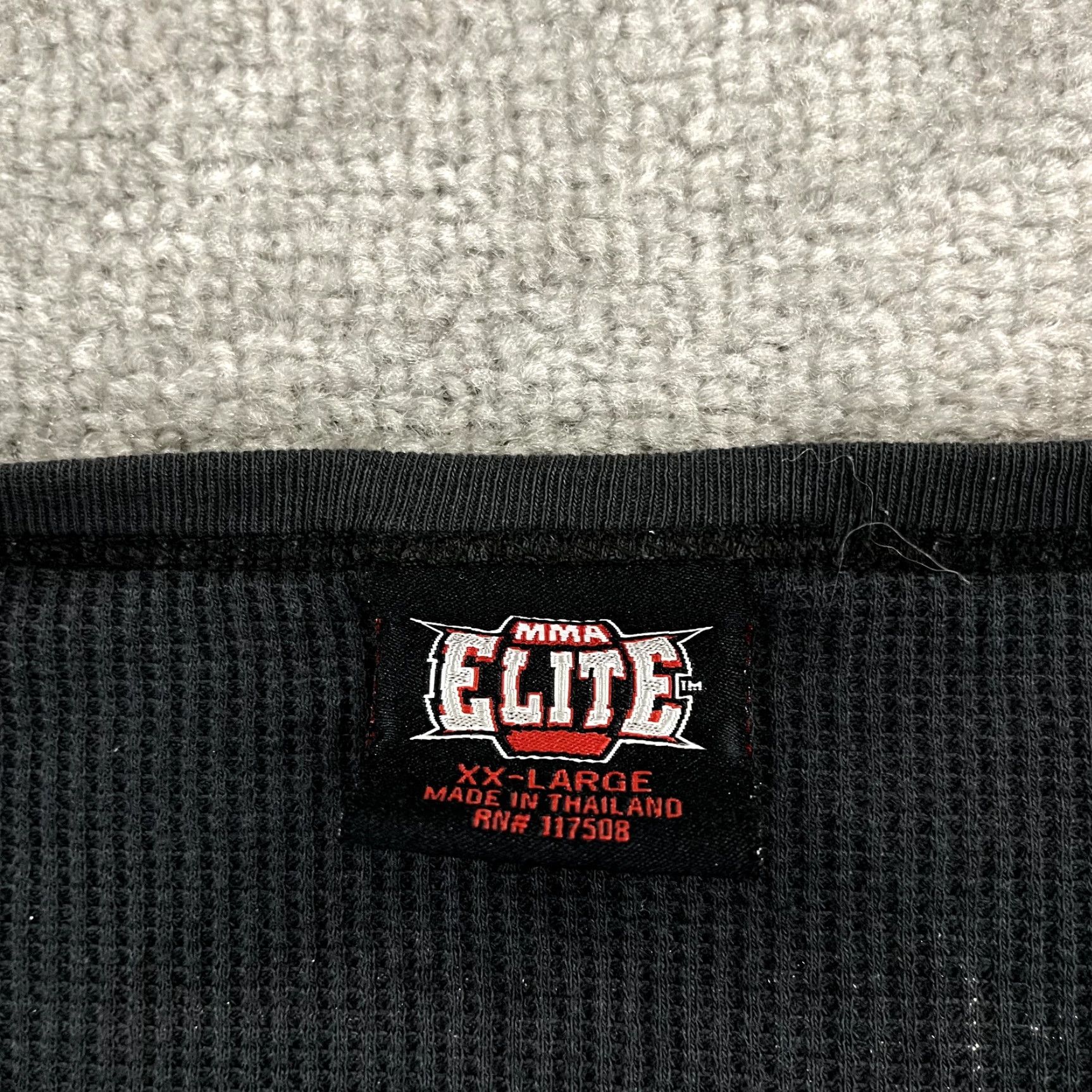 Vintage MMA Elite Shirt Men 2XL Black Thermal Waffle Knit Skater Graphic Long Sleeve Logo Cross Size US XXL / EU 58 / 5 - 4 Thumbnail