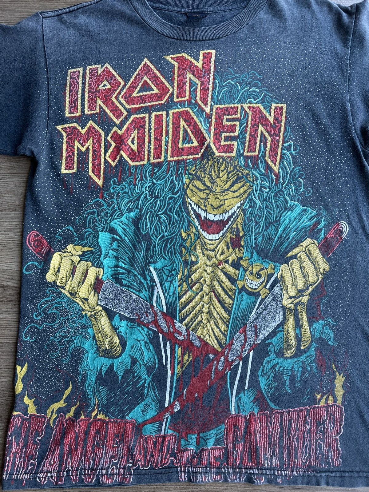 Band Tees × Iron Maiden × Vintage Vintage Iron Maiden Angel The Gambler Shirt Band Tee Mexico Size US M / EU 48-50 / 2 - 3 Thumbnail