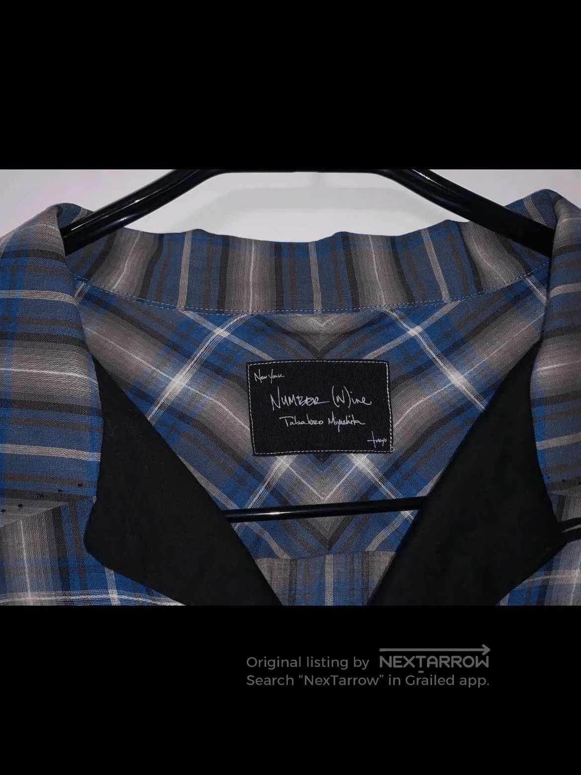 Number (N)ine Sz 3 Number Nine Blue Simple Plaid Shirt. Size US L / EU 52-54 / 3 - 3 Thumbnail