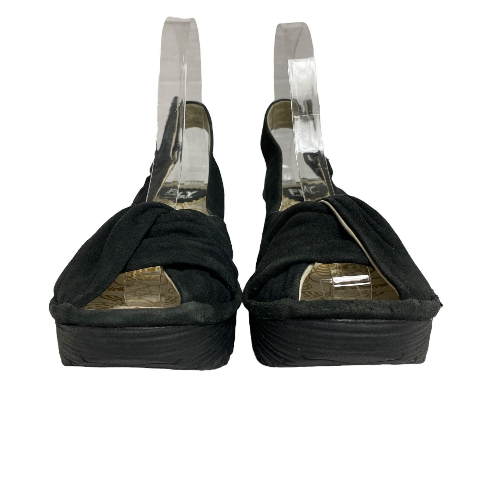 Fly London Fly London Womens Size 39 Yakin Black Suede Leather Sandals Size US 8 / IT 38 - 4 Thumbnail
