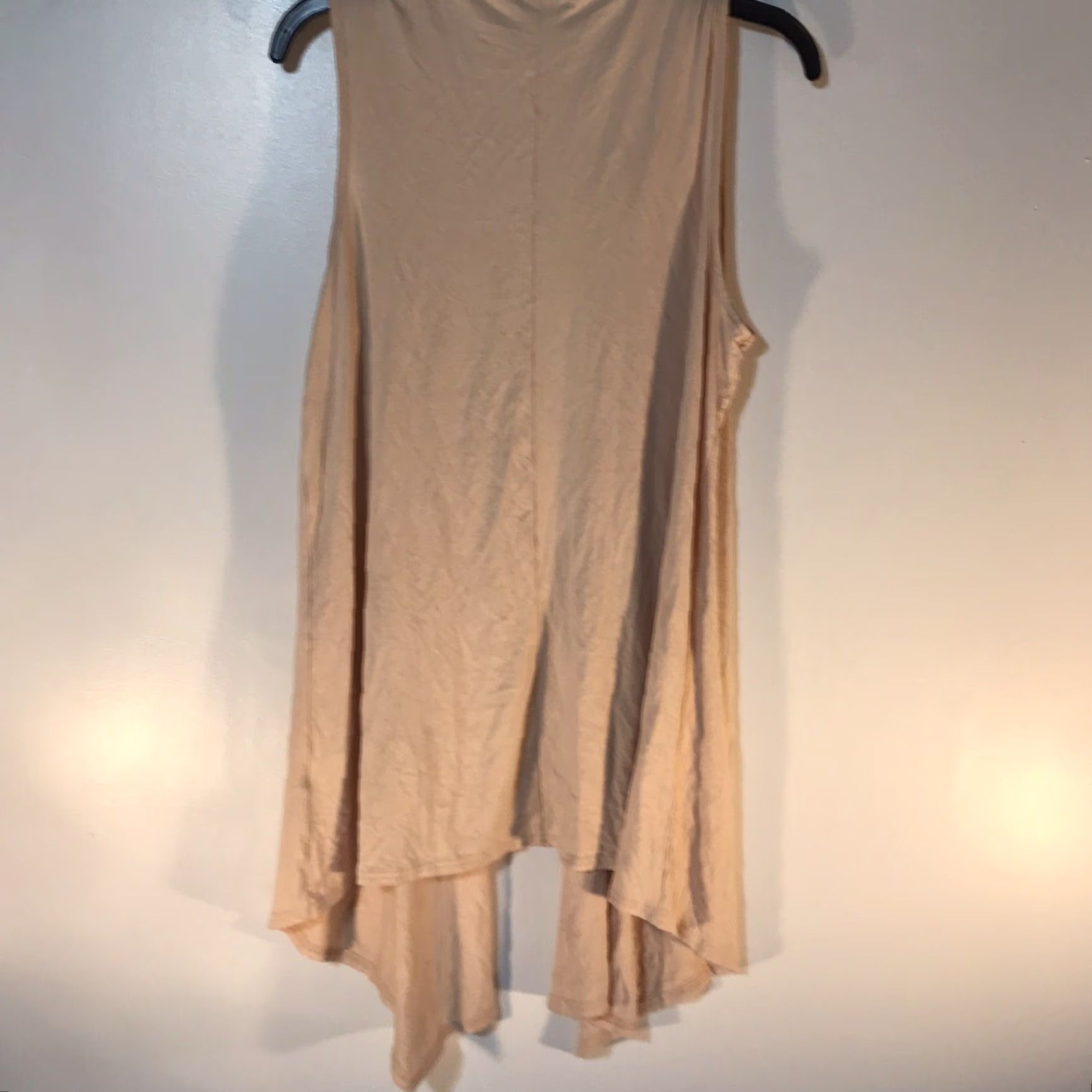 Vintage Urban Coco Women's Cardigan Sleeveless Open Front Asymmetrical Knit Spandex Viscose Beige Size L Casual Summer Spring Size L / US 10 / IT 46 - 3 Thumbnail