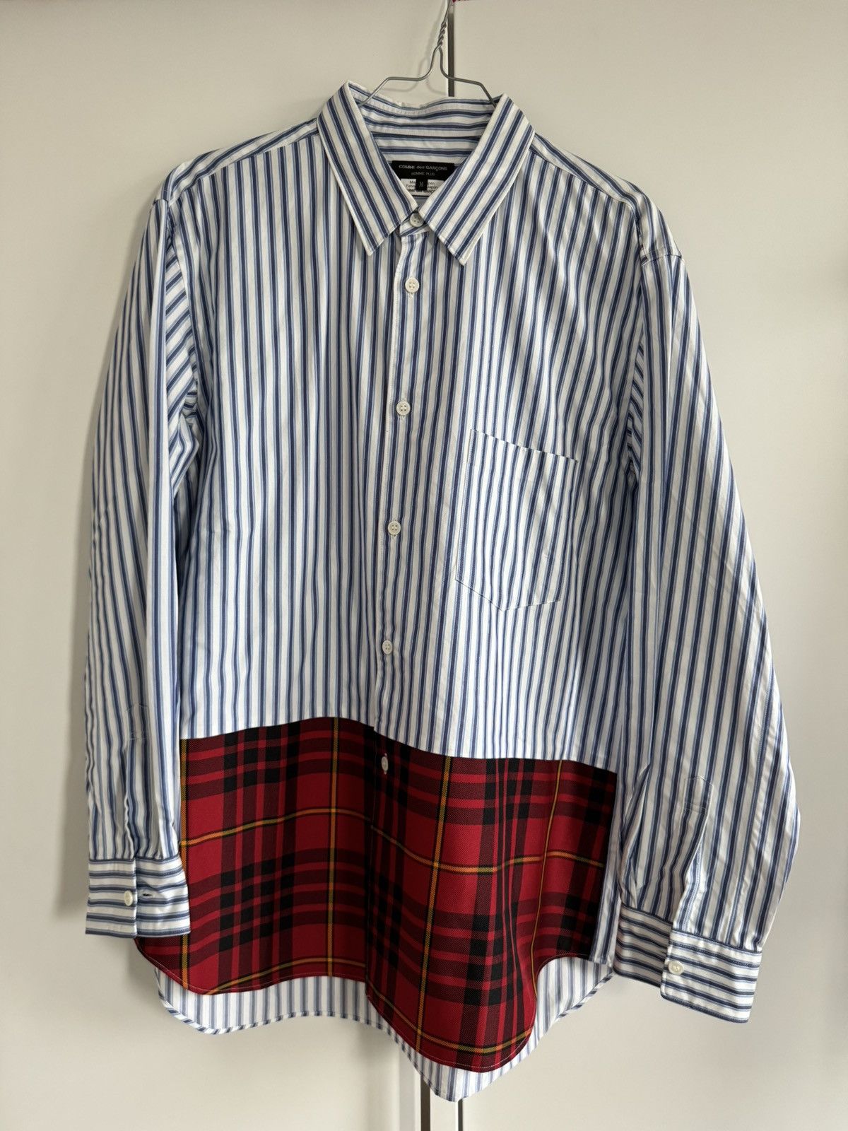 Comme des Garcons Homme Plus Striped and Checked Switched Shirt Shirt Long Sleeved Shirt Size US M / EU 48-50 / 2 - 1 Thumbnail