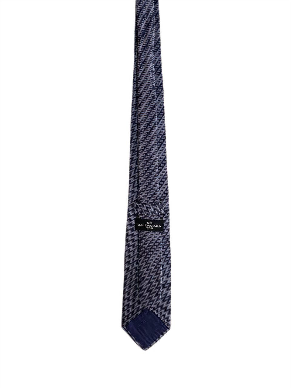 Balenciaga Balenciaga BB Graphic ZigZag Classic Casual Silk Tie Vintage Size ONE SIZE - 4 Thumbnail