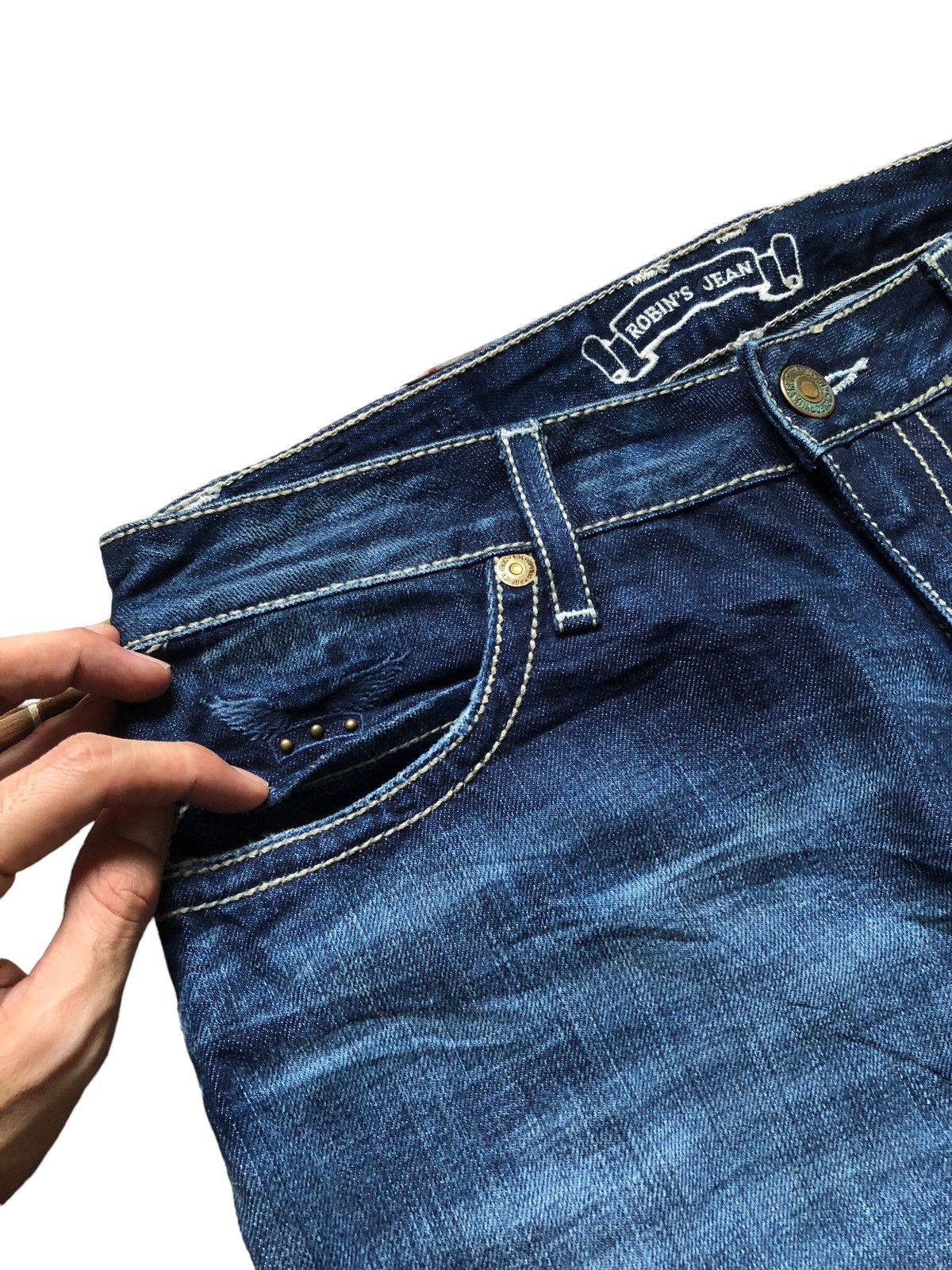 Robins Jeans Robin Jeans studded leather pocket denim pants Size US 32 / EU 48 - 5 Thumbnail