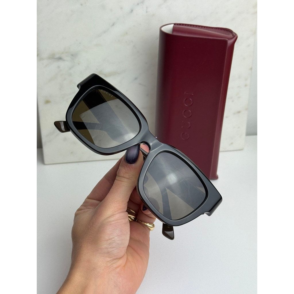 Gucci NEW Gucci GG1670SK Black Brown Unisex Square Sunglasses Size ONE SIZE - 6 Thumbnail