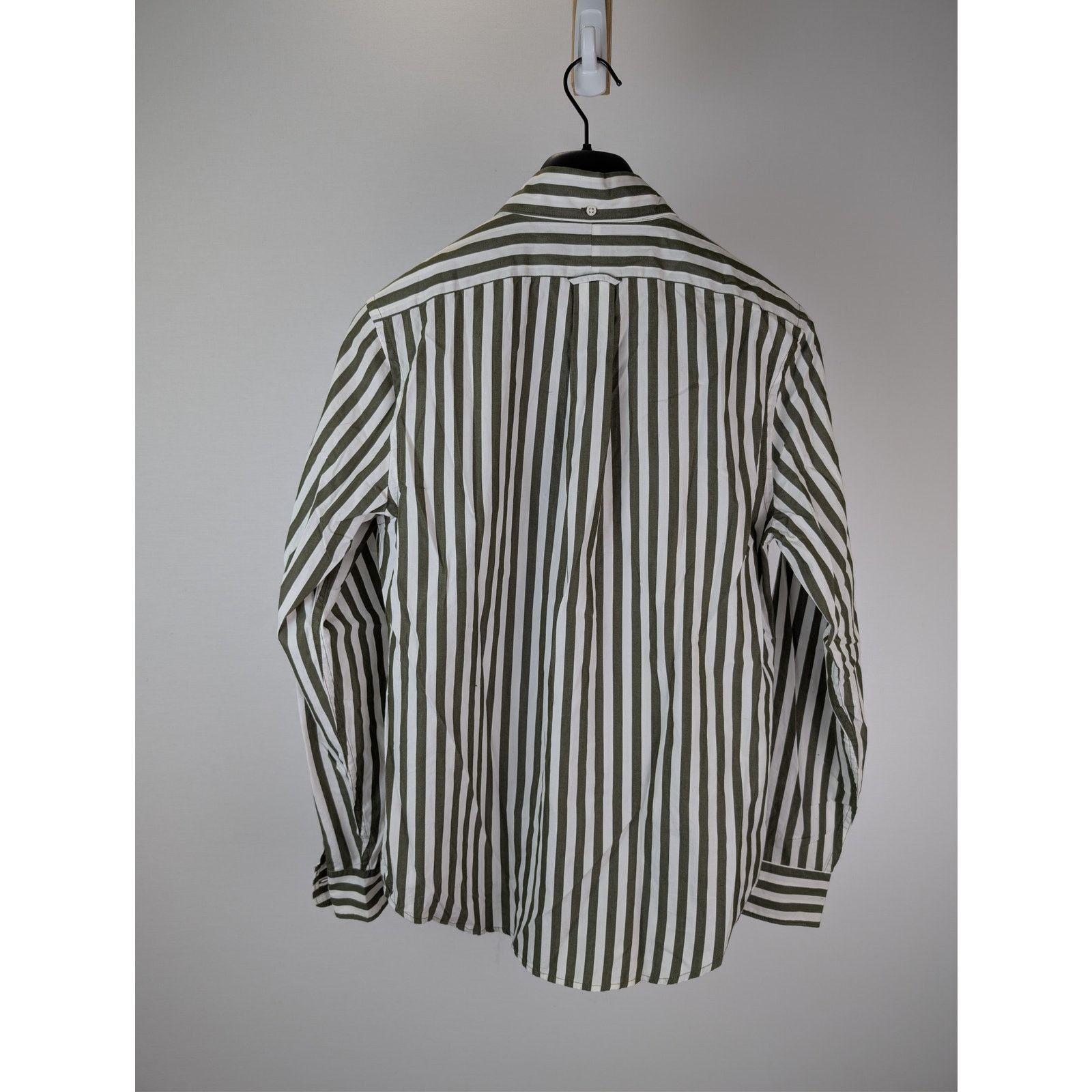 Todd Snyder o1rshd1 CC20 Striped Cotton Long-Sleeved Shirt Olive Green Size US S / EU 44-46 / 1 - 14 Thumbnail