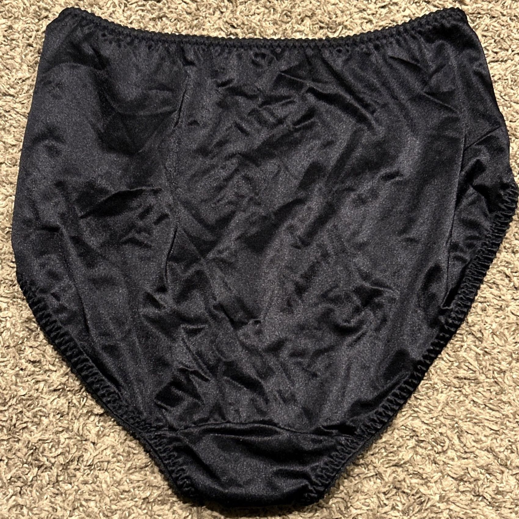 Vintage Vanity Fair Black Satin Stretch Panties Briefs High Waist 2XL Size 40" / US 18 - 3 Thumbnail