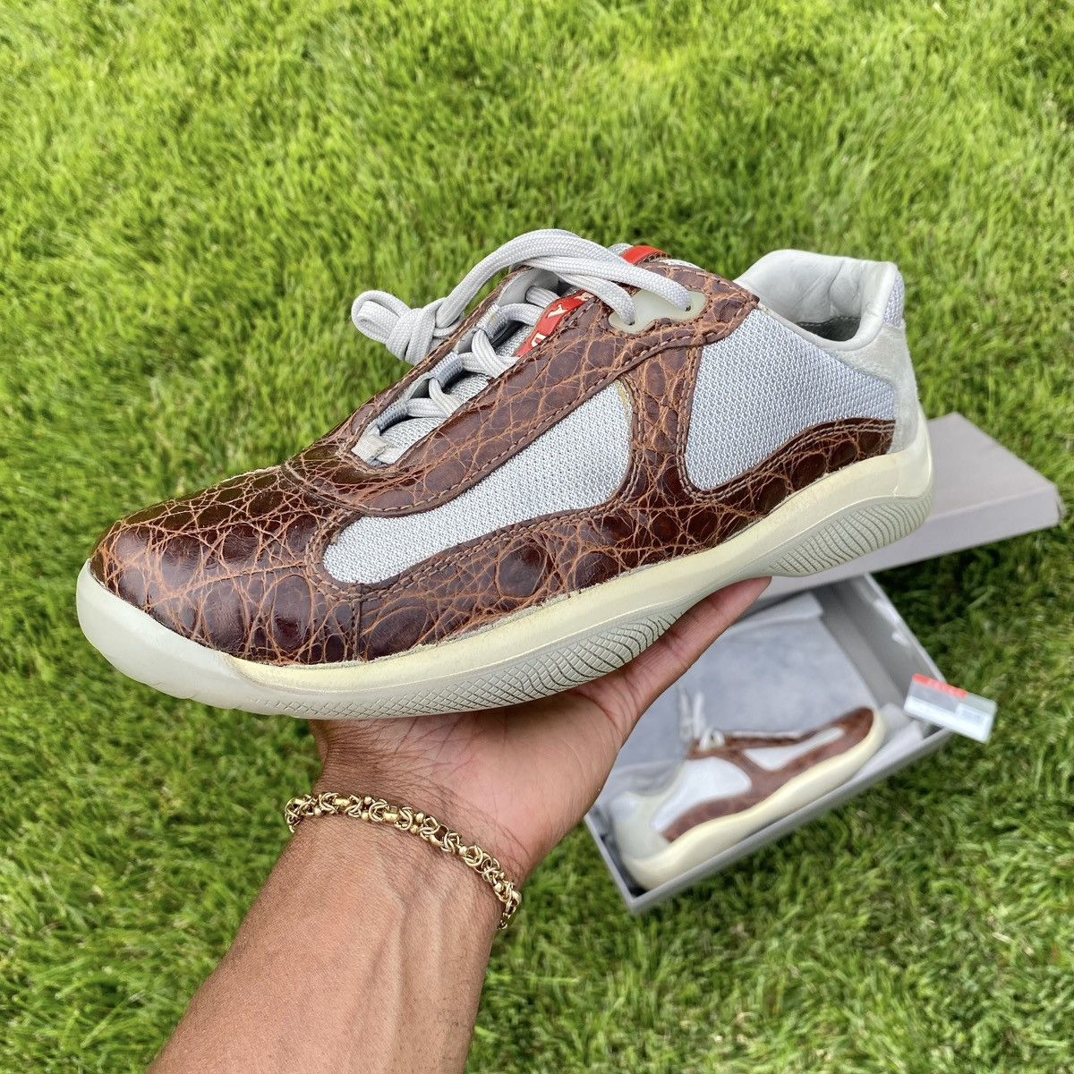 PRADA Alligator Print America Cup Sneakers Prada Sport America main image 3