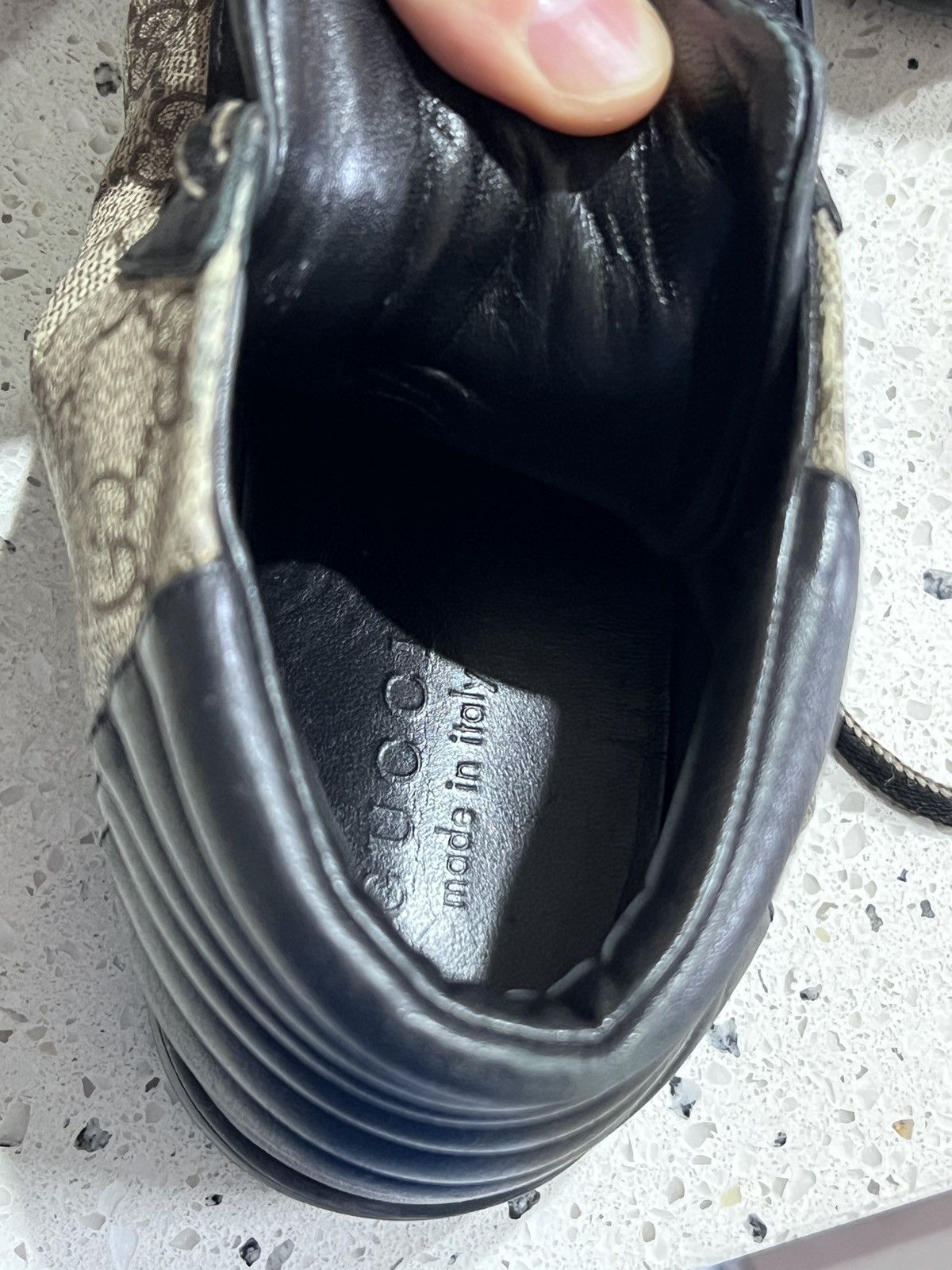 Gucci GG Supreme High Top ‘Black Tan Brown’ Sneakers Boots 386740 Size US 7.5 / EU 40-41 - 12 Thumbnail