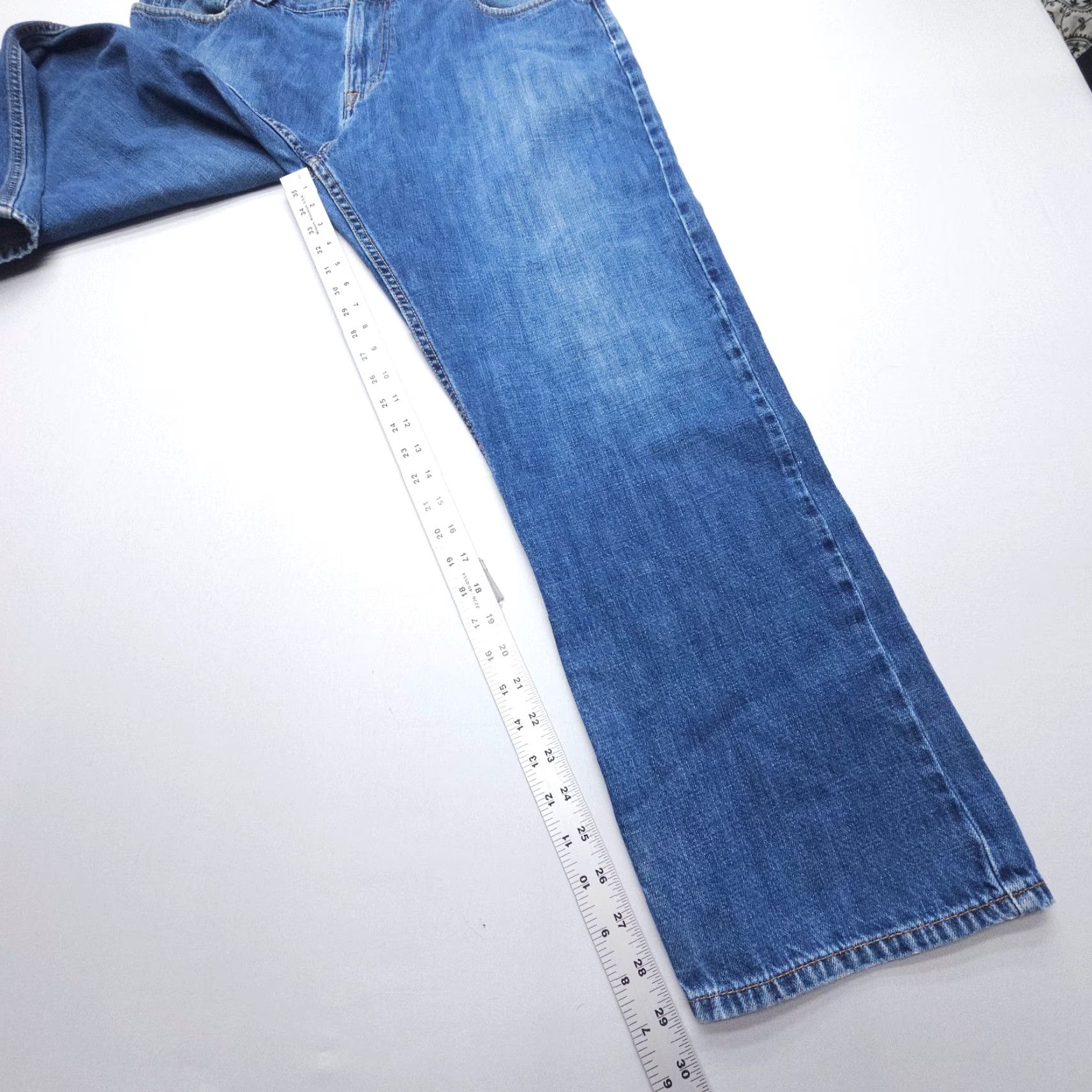 Tommy Hilfiger Tommy Hilfiger Jeans Mens 38 x 30 Blue Relaxed 100% Cotton Denim Straight 5-Pocket Logo Vintage: No Y2K 90s American Mens Jeans Size US 38 / EU 54 - 6 Thumbnail