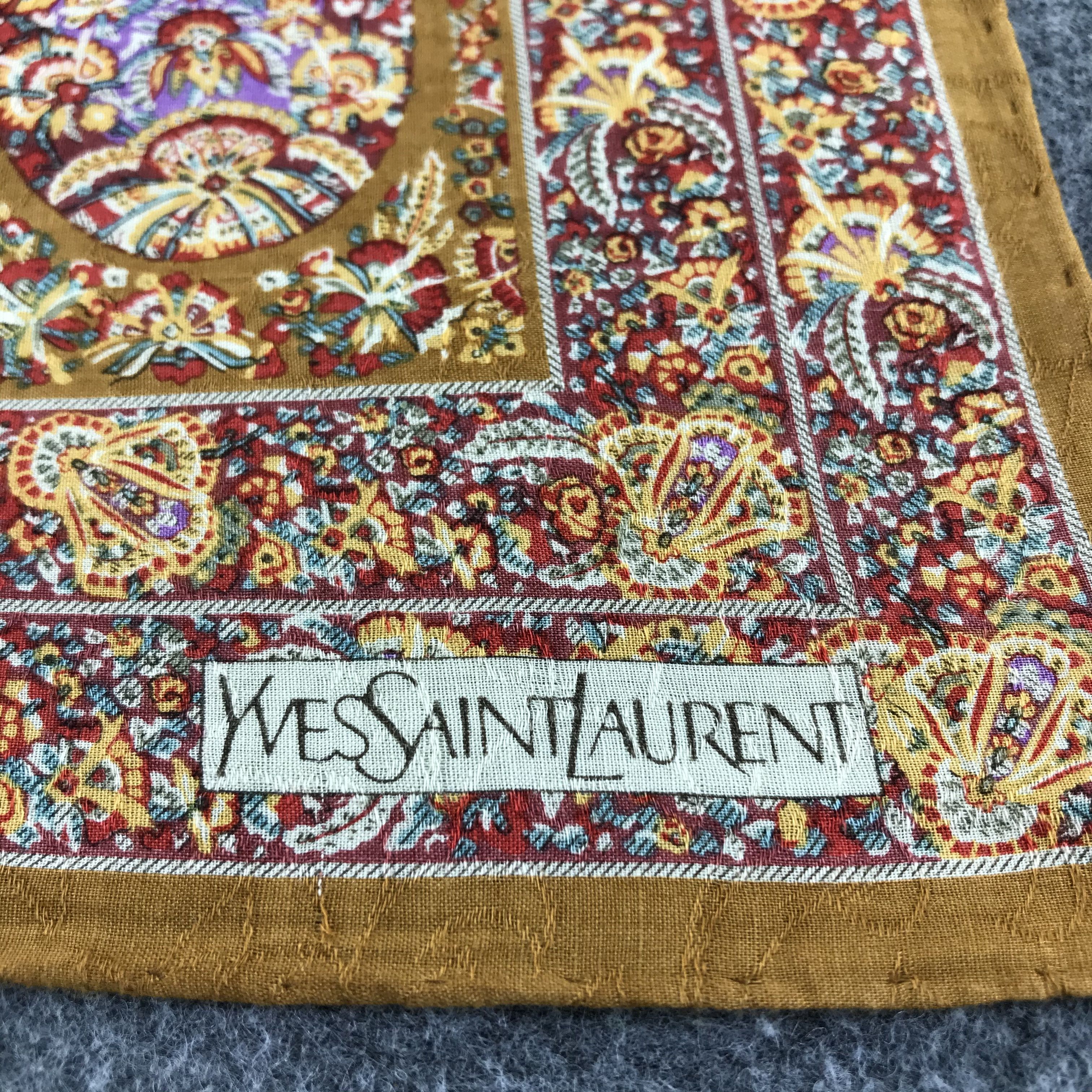 Yves Saint Laurent YSL Luxury Paisley Handkerchief Neckerchief Bandana H513 Size ONE SIZE - 4 Thumbnail