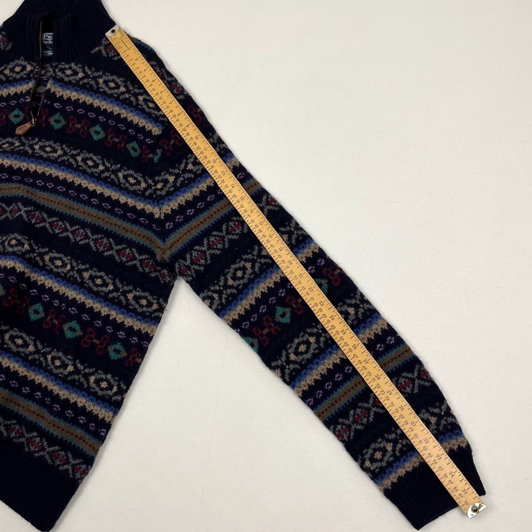Polo Ralph Lauren VTG Polo Ralph Lauren Hand Knit Mens Sweater 2XL Lambs Wool Aztec Quarter Zip Mock Neck Long Sleeve Geometric Multicolor Pullover Size US XXL / EU 58 / 5 - 5 Thumbnail