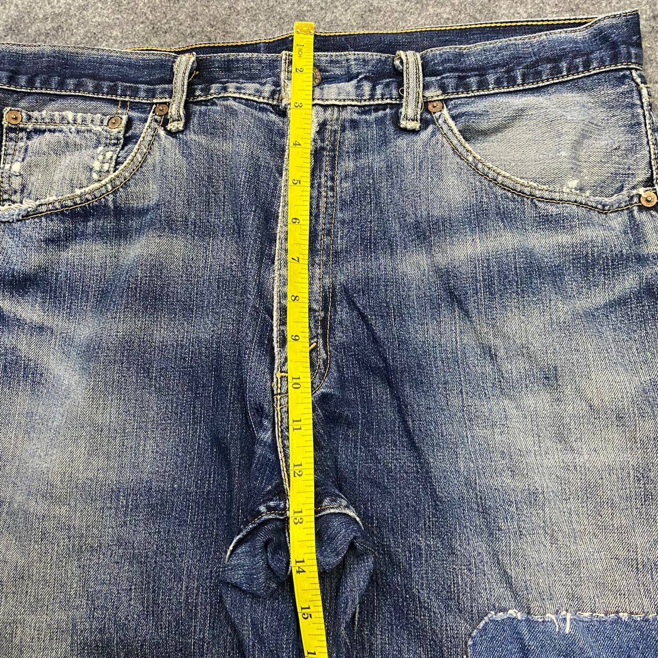 Levi's 💥Vintage Levis 503 Patchwork Denim Kurt Cobain Style Size US 36 / EU 52 - 6 Thumbnail