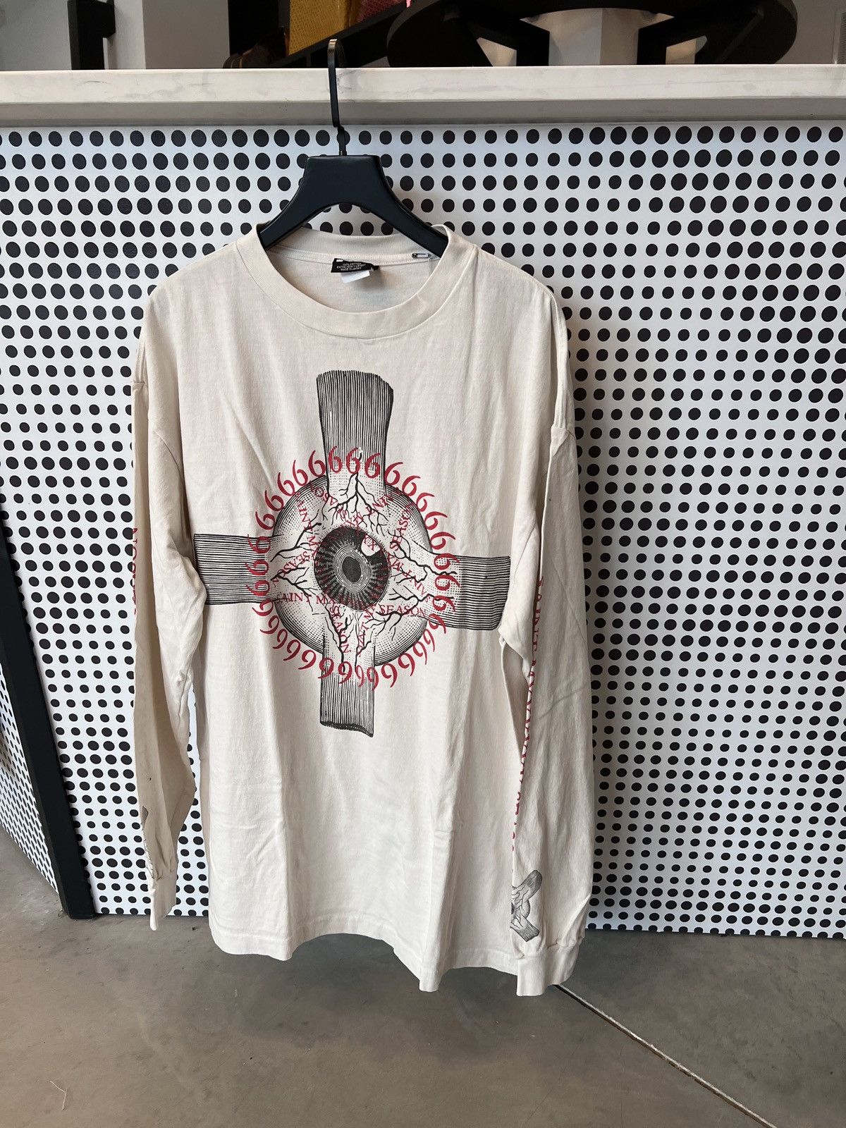 Saint Michael 3XL Saint Mxxxxxx Eye Ball L/S T-Shirt Vintage White 