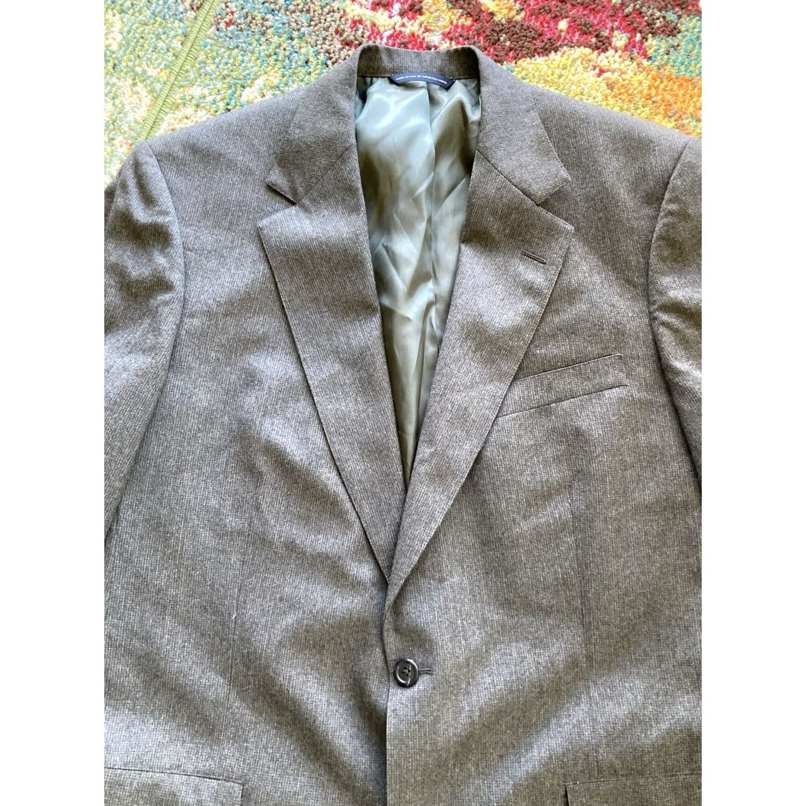 Brooks Brothers VINTAGE Brooks Brothers 2 Pc Suit Mens 43L Jacket 36x29 Gray Wool USA Made Regular Notch Lapel Two-Button Front 2 Piece Mens Boys? Size 46R - 3 Thumbnail