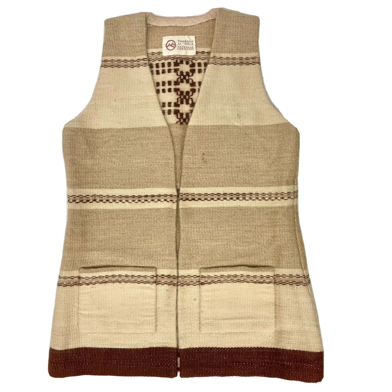 Other Vtg Thabana Li Mele Handmade Woven African MOHAIR Vest Size S / US 4 / IT 40 - 1 Thumbnail