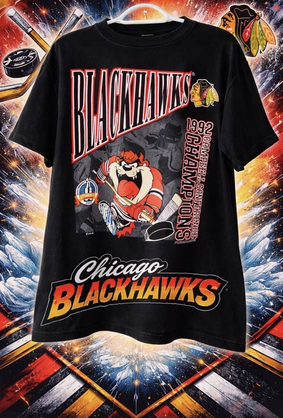 Changes VTG 1992 Chicago Blackhawks Championship ‘TAZ’ USA Tee Size US XL / EU 56 / 4 - 1 Thumbnail