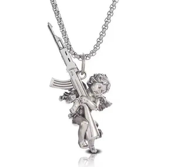 Jewelry Ak47 Cupid Pendant Necklace Size ONE SIZE - 1 Thumbnail