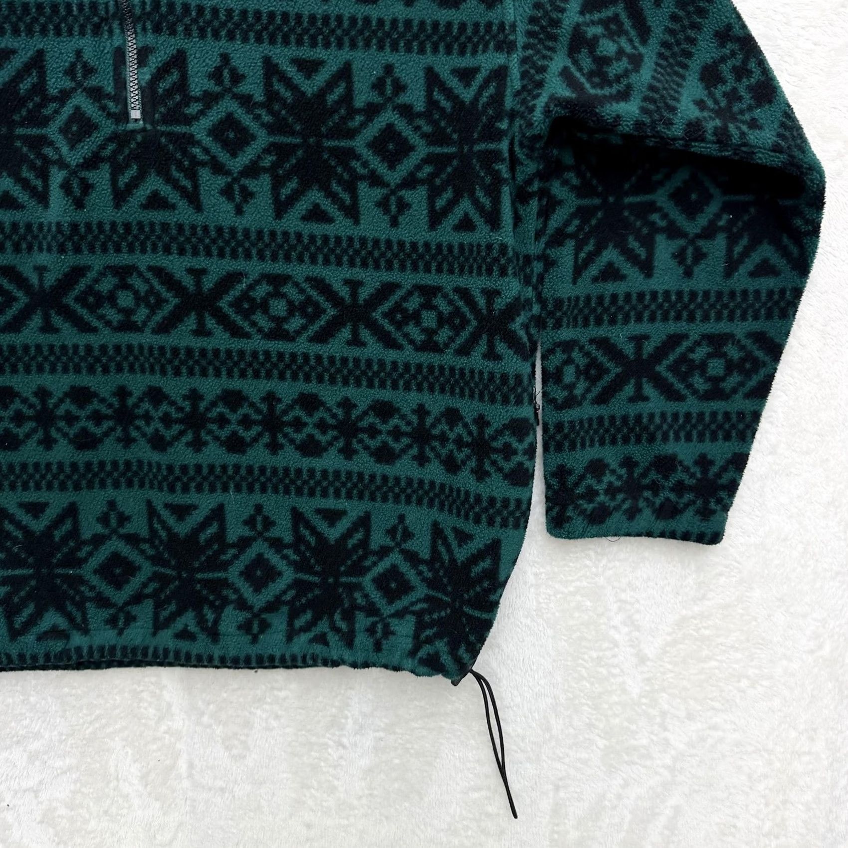 Eddie Bauer VINTAGE Eddie Bauer Sweater Fleece Pullover Mens M Green Fair Isle 1/4 Zip - Mock Neck, Long Sleeve, Zip, Pockets, Activewear, Casual Mens Size US M / EU 48-50 / 2 - 4 Thumbnail