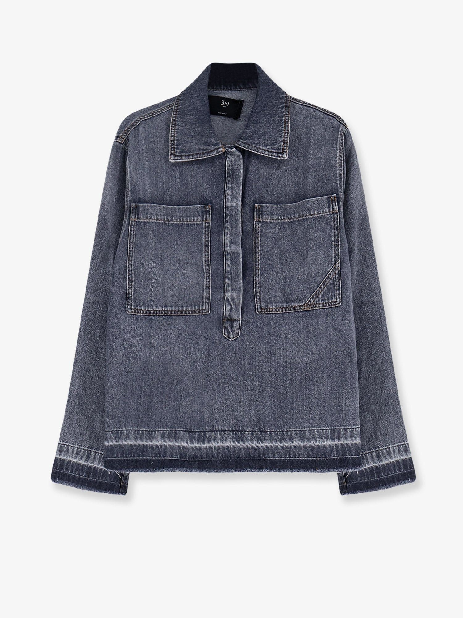 3x1 Denim Shirt With Frayed Edges Size M / US 6-8 / IT 42-44 - 1 Thumbnail