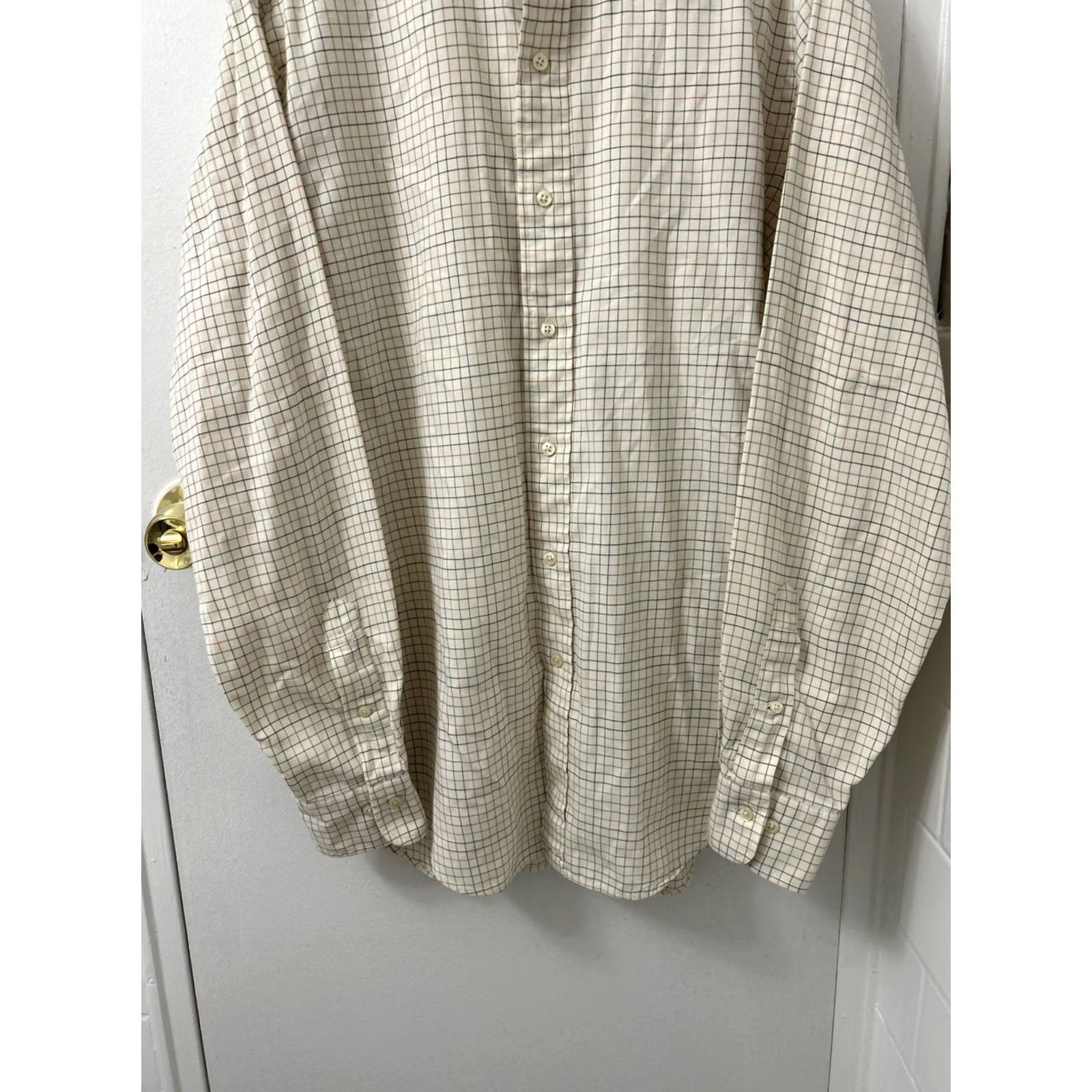 Polo Ralph Lauren VINTAGE Polo Ralph Lauren Estate Shirt Mens M Beige Plaid Button-Up L/S Classic Fit Embroidered Size US M / EU 48-50 / 2 - 3 Thumbnail