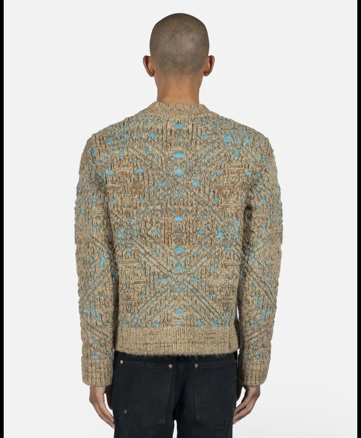 Andersson Bell Andersson Bell Beige & Blue Jacquard Sweater Size US L / EU 52-54 / 3 - 6 Thumbnail