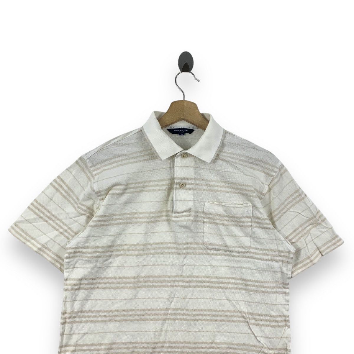 Burberry Vintage BURBERRY LONDON GOLF Collection Striped Polo Tee Size US M / EU 48-50 / 2 - 2 Thumbnail